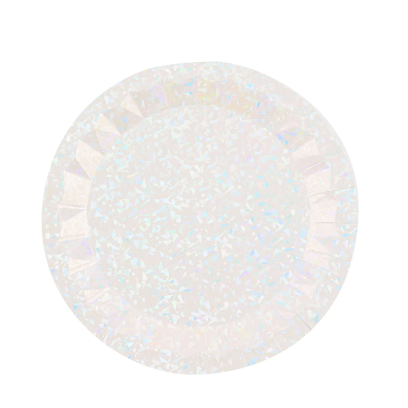 25-Pack Paper Round Charger Plates 12" Iridescent with Geometric Prism Design - 400GSM Disposable Serving Trays - Image 7