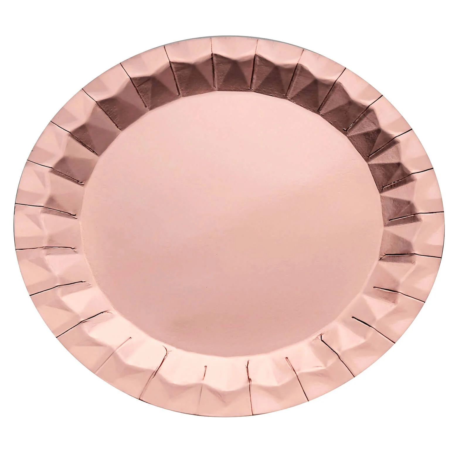 25-Pack Paper Round Charger Plates 12" Metallic Rose Gold with Geometric Prism Design - 400GSM Disposable Serving Trays - Image 13