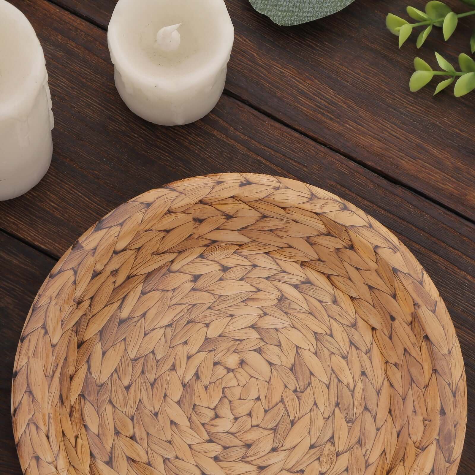 25-Pack Paper Round Dessert Plates 7" Natural with Woven Rattan Print - 300GSM Rustic Farmhouse Disposable Appetizer Salad Plates for Country Chic Celebrations - Image 7