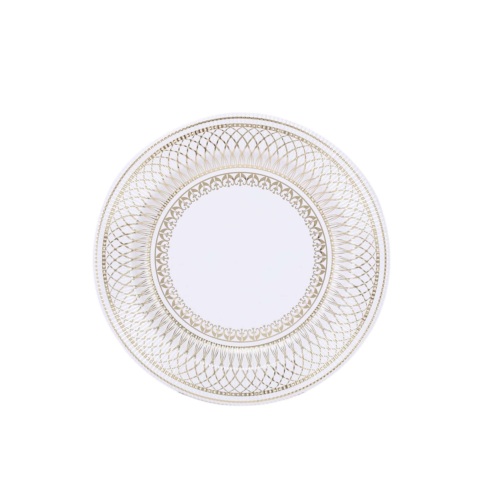 25-Pack Paper Round Dessert Plates 8" Gold And White Vintage Porcelain Style - 300GSM Heavy Duty Disposable Salad Appetizer Plates for Classy Themes & Celebrations - Image 7