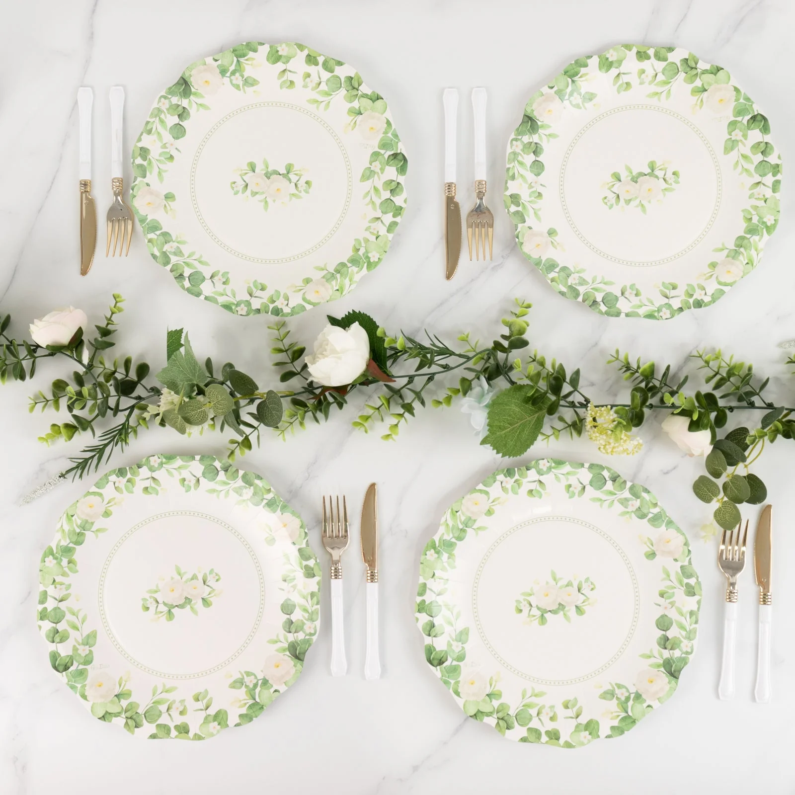 25-Pack Paper Round Dessert Plates 8" White - Image 9