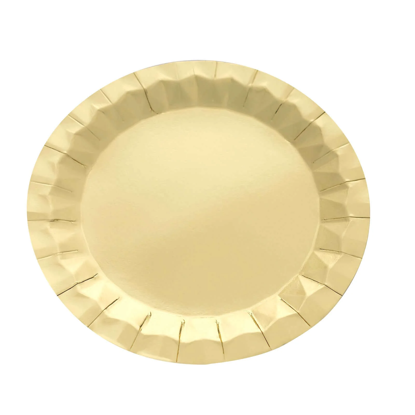 25-Pack Paper Round Dinner Plates 9" Metallic Gold with Geometric Prism Rim - 400GSM Disposable Party Plates for Cocktail Events & Receptions - Image 7