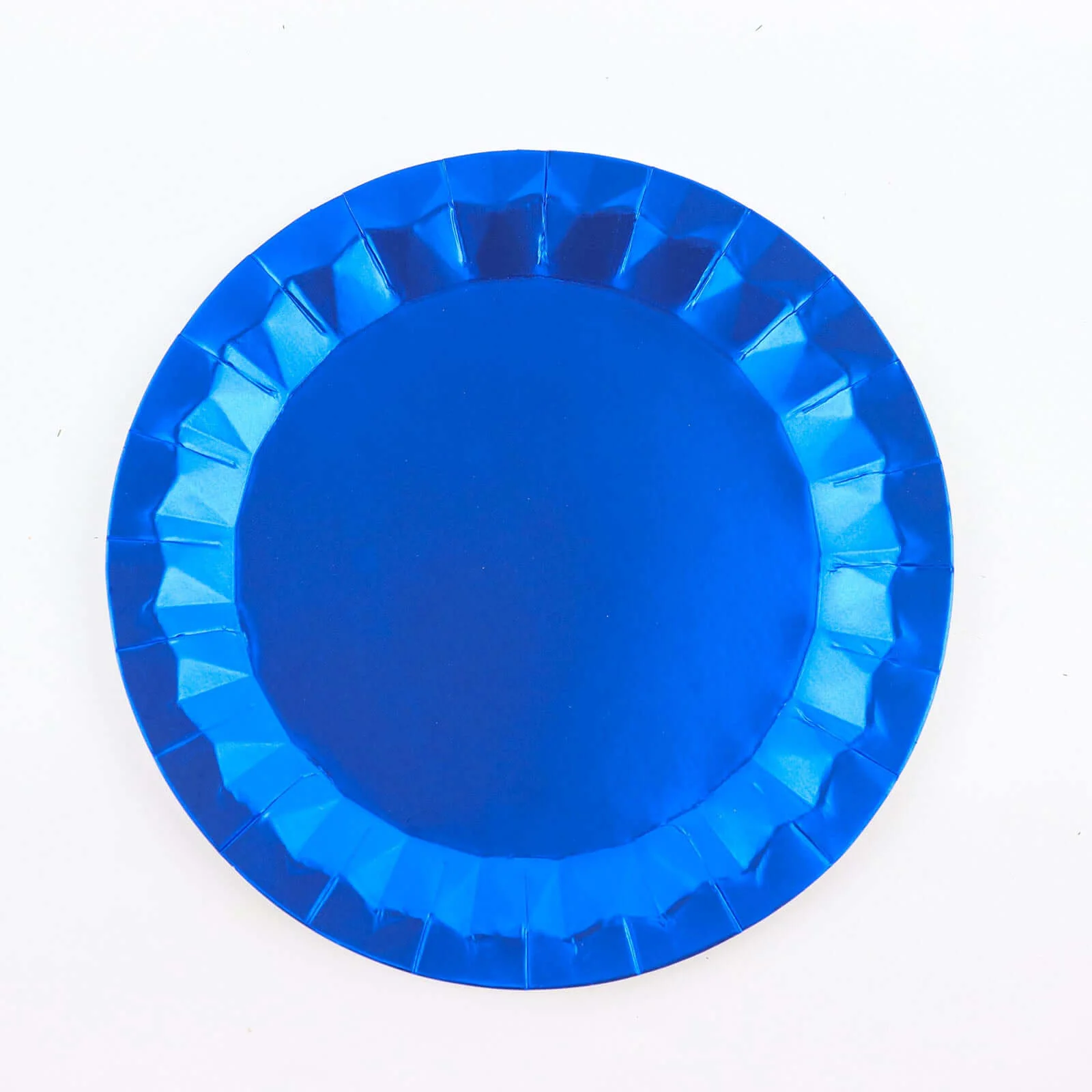 25-Pack Paper Round Dinner Plates 9" Royal Blue with Geometric Prism Rim - 400GSM Disposable Party Plates - Image 7