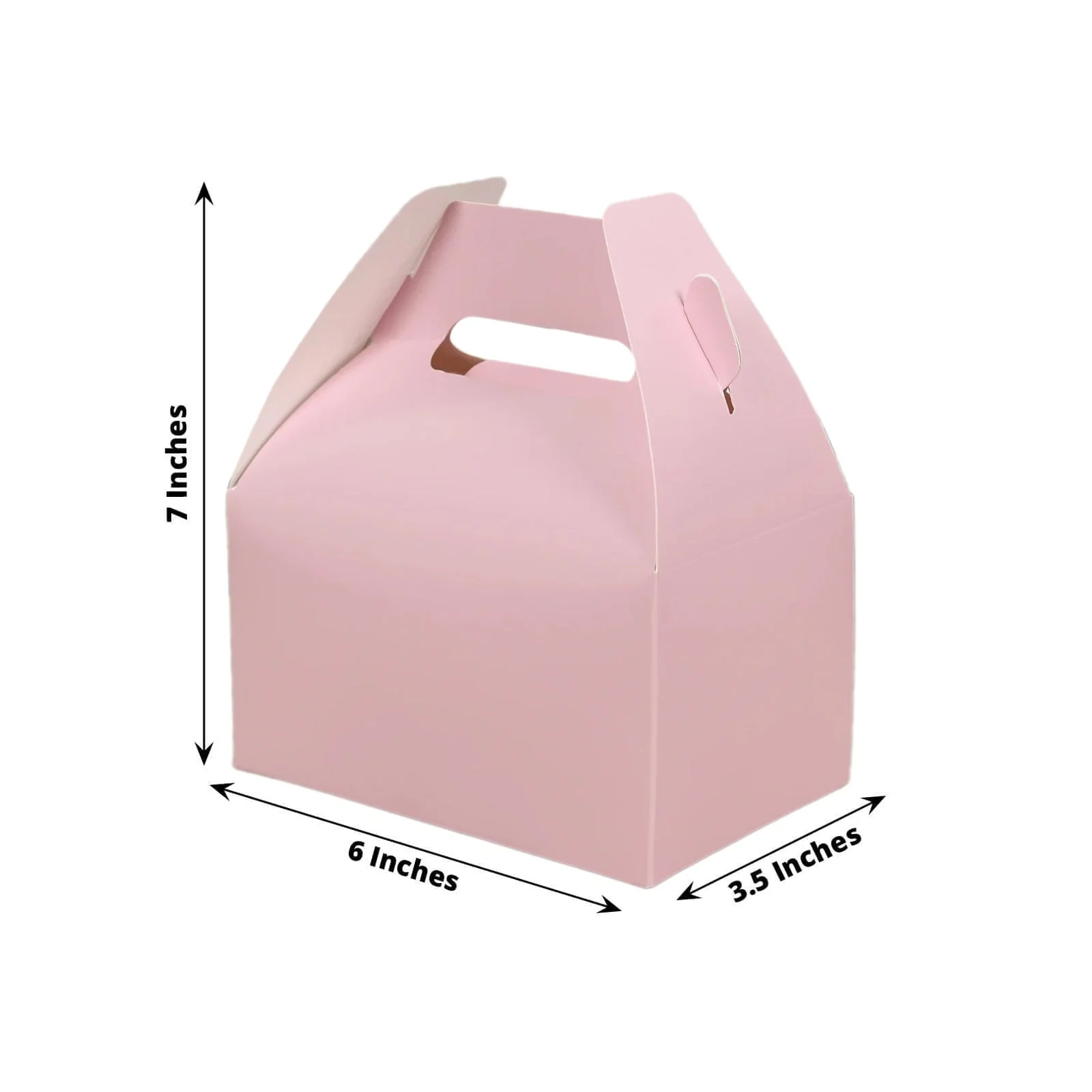 25 Pack Party Favor Gift Tote Gable Boxes, Blush Candy Treat Boxes 6"x3.5"x7" - Image 3