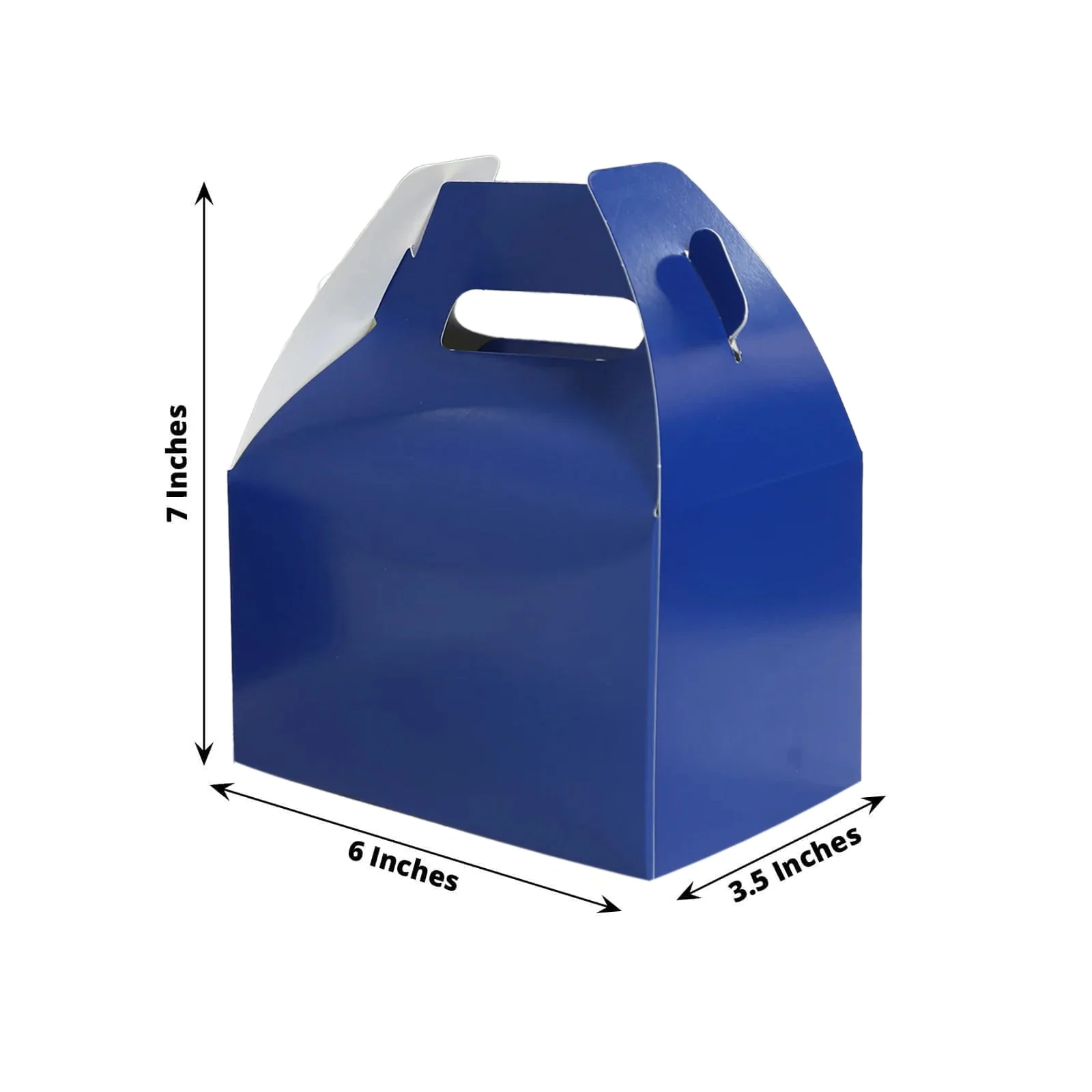 25 Pack Party Favor Gift Tote Gable Boxes, Royal Blue Candy Treat Boxes 6"x3.5"x7" - Image 3