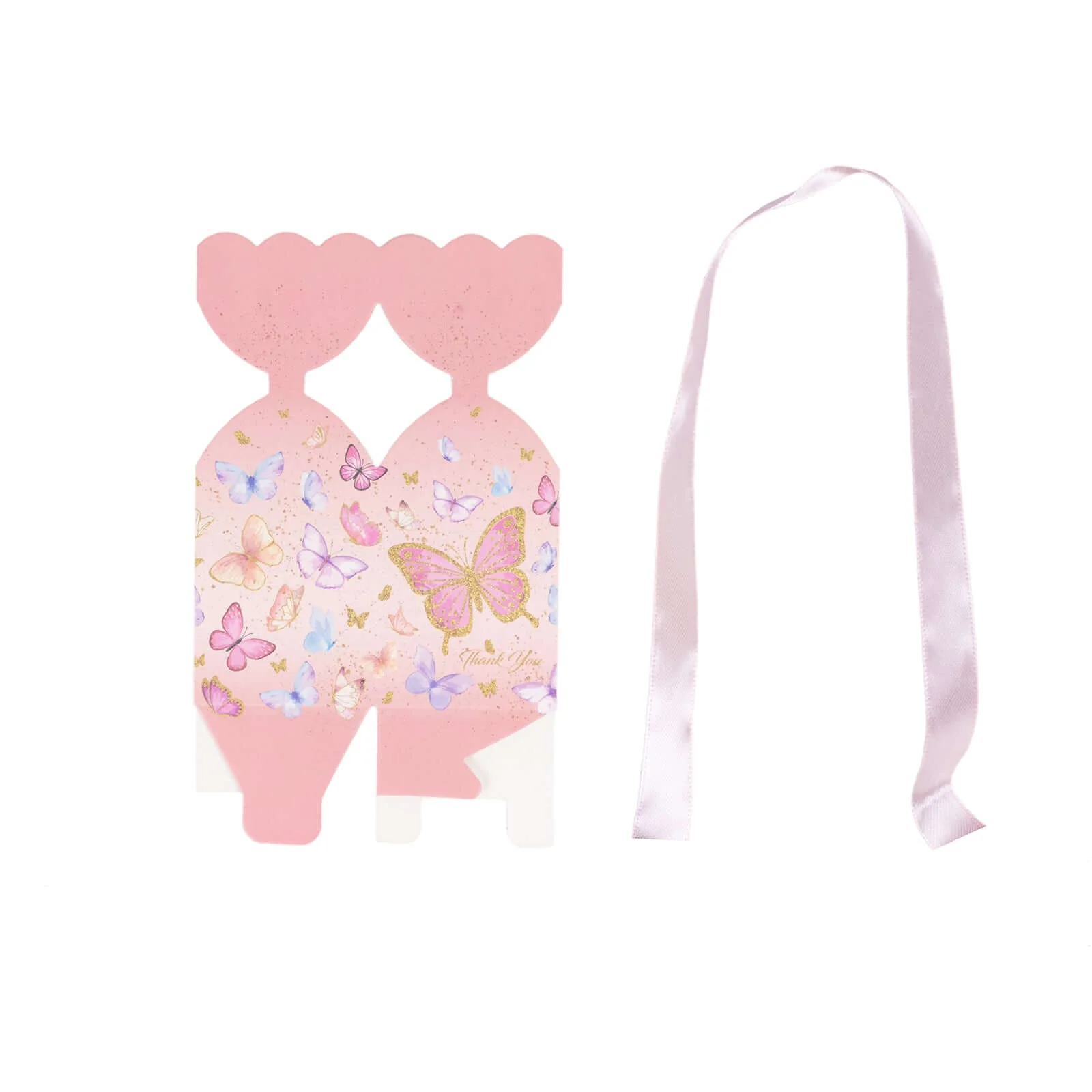 25 Pack Pink Floral Top Party Favor Boxes With Butterfly Print, Cardstock Paper Candy Gift Boxes With Satin Ribbons - 2"x5" - Image 12