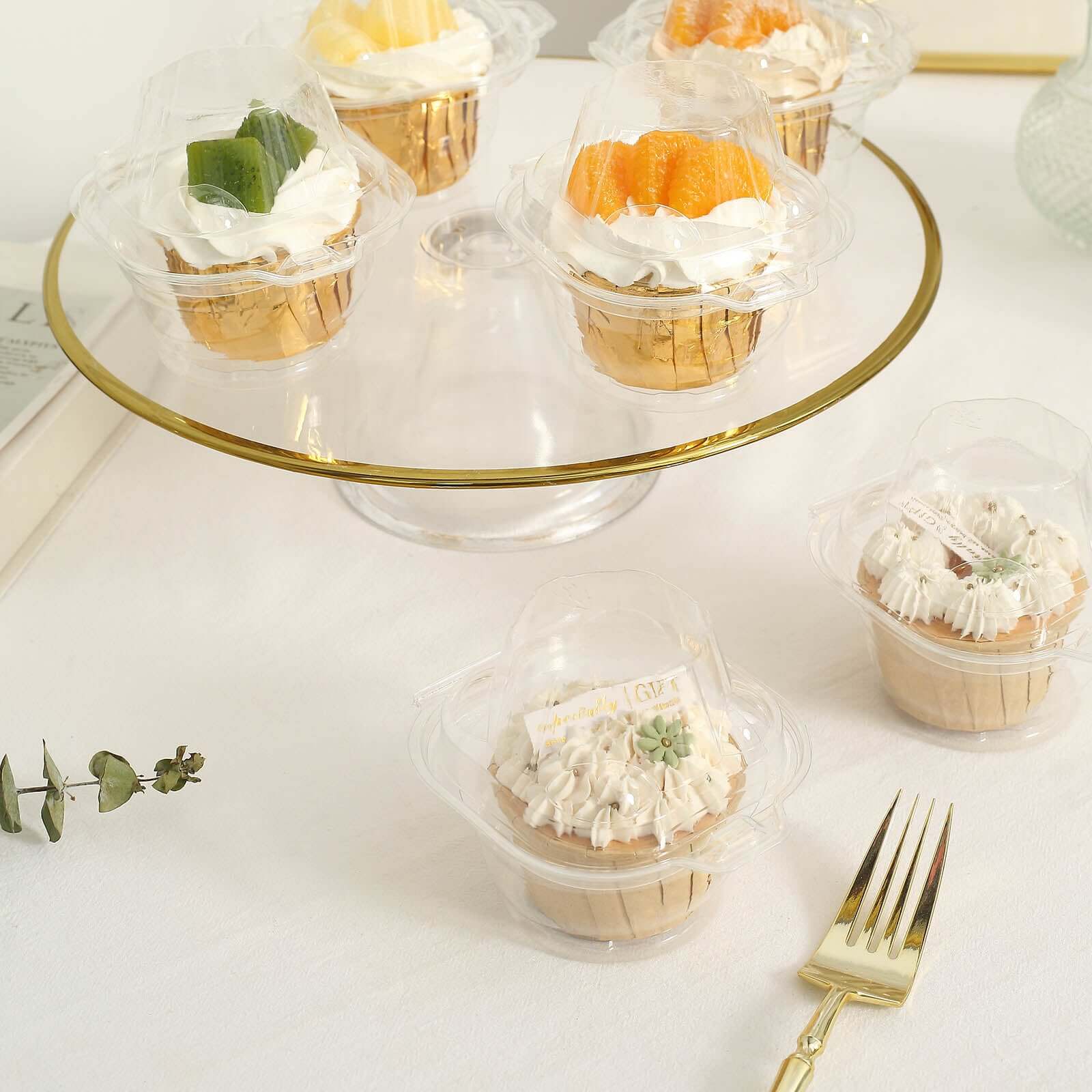 25-Pack Plastic Cupcake Container Boxes with Dome Lid 4" Clear - Stackable Individual Clamshell-Packaging for Bakery Display & Party Favors - Image 10