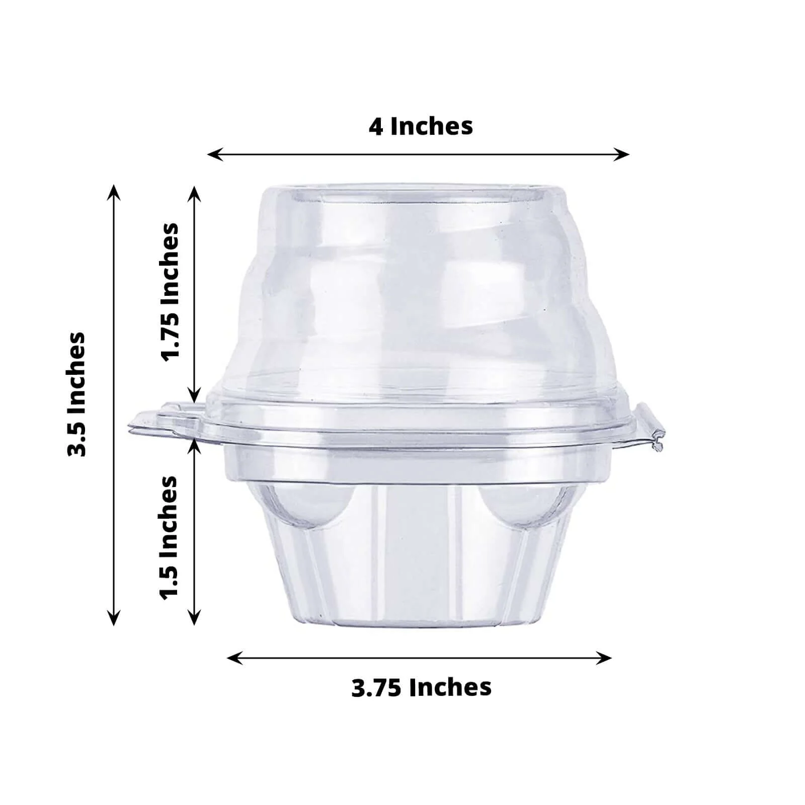 25-Pack Plastic Cupcake Container Boxes with Dome Lid 4" Clear - Stackable Individual Clamshell-Packaging for Bakery Display & Party Favors - Image 3