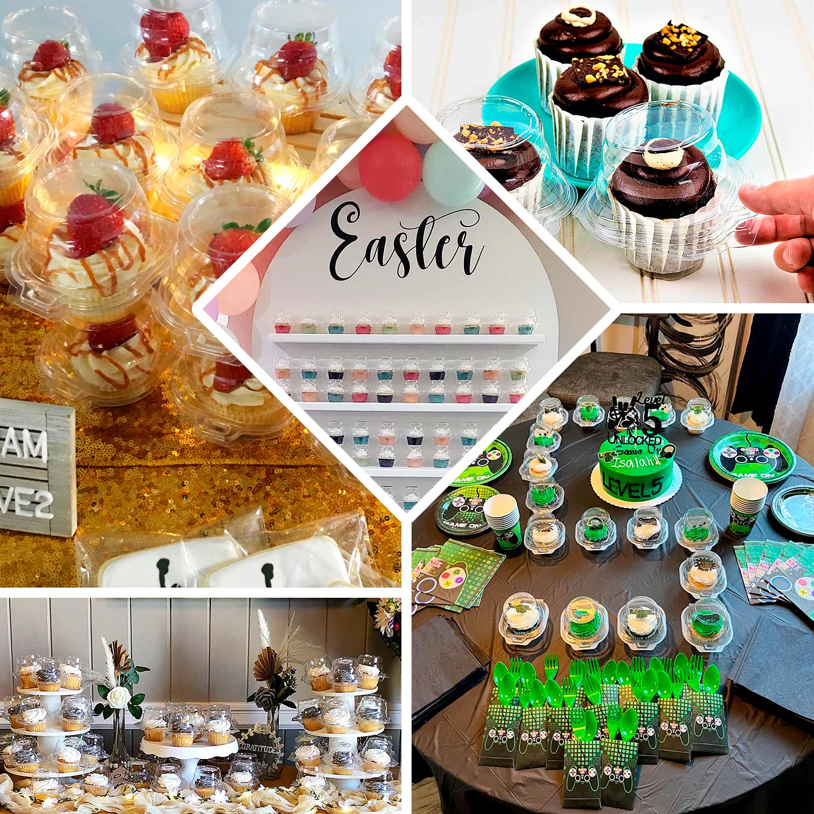 25-Pack Plastic Cupcake Container Boxes with Dome Lid 4" Clear - Stackable Individual Clamshell-Packaging for Bakery Display & Party Favors - Image 5