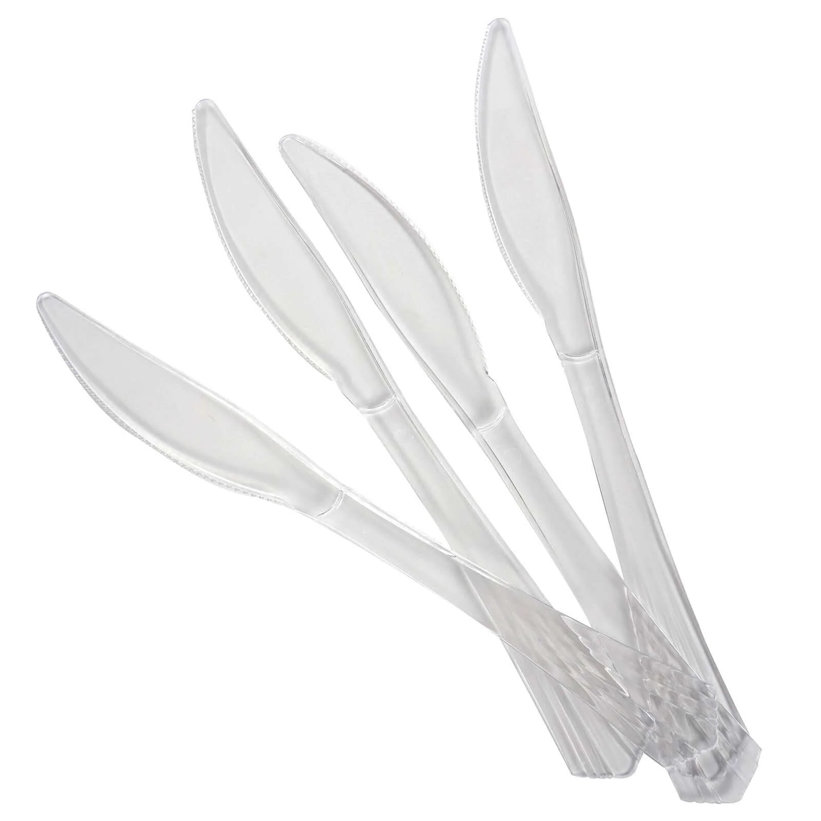 25-Pack Plastic Knives 7" Clear Heavy Duty with Fluted Handles - Disposable Utensils - Image 17