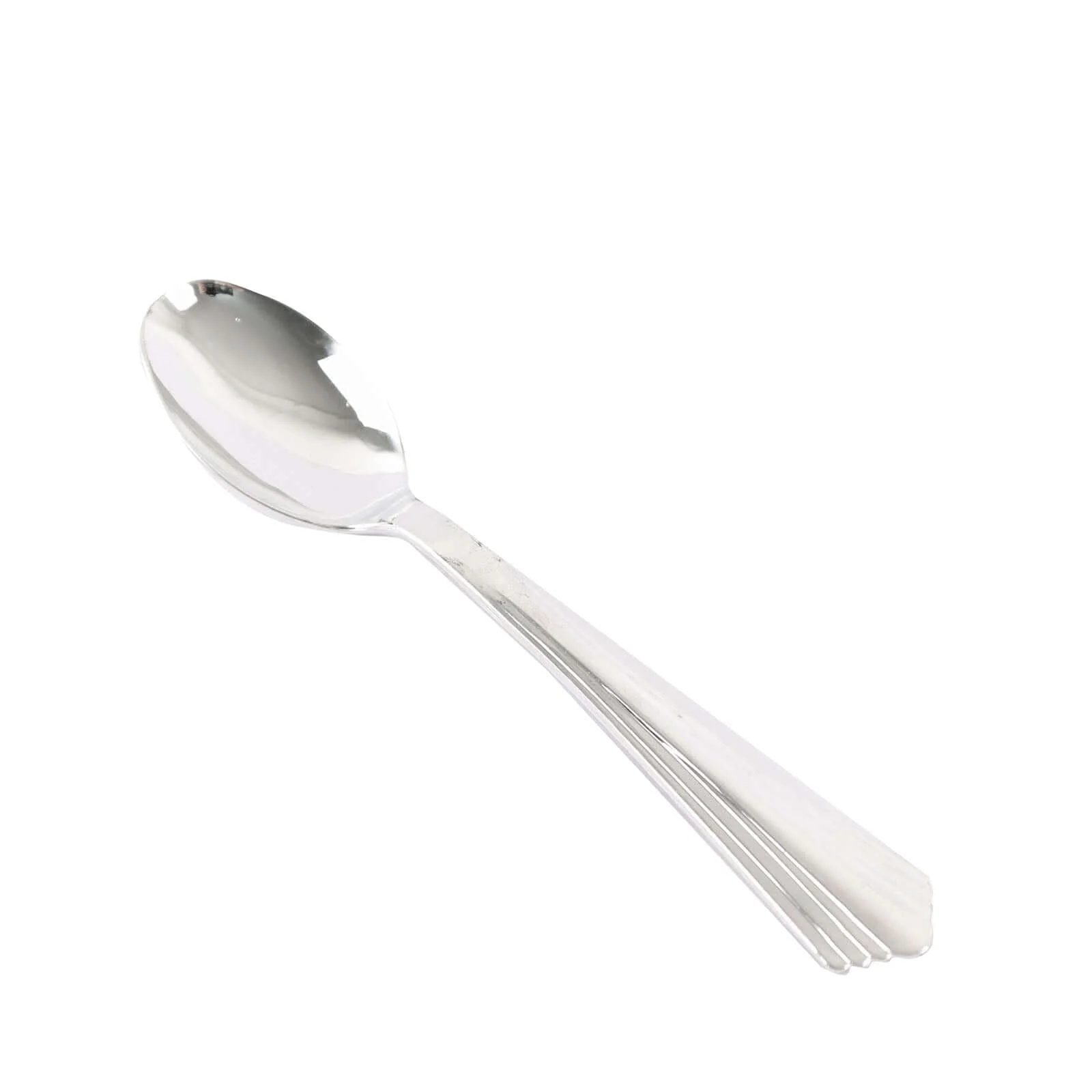 25-Pack Plastic Spoons 7" Silver Heavy Duty with Fluted Handles - Disposable Utensils - Image 9