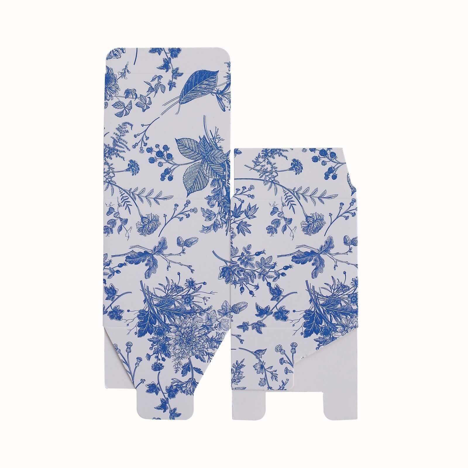 25 Pack White Blue Paper Gift Boxes in French Toile Pattern, Cardstock Party Shower Candy Favor Boxes - 3"x3"x3" - Image 7