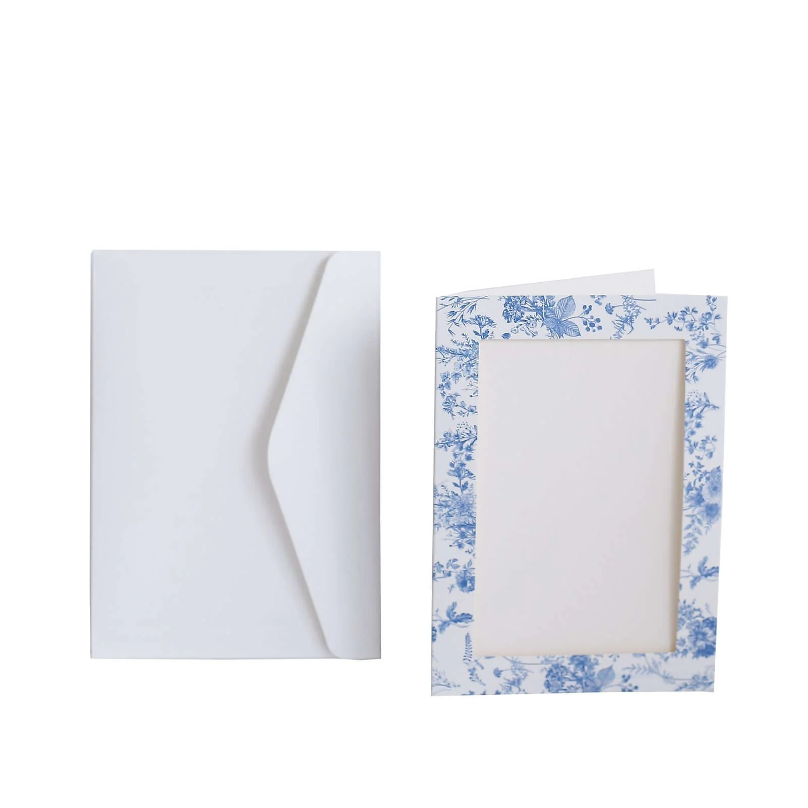 25-Pack White Blue Photo Frame Thank You Cards 3.5"x5.5" French Toile Design with Envelopes - Picture Insert Invitation Cards for Weddings & Events - Image 7