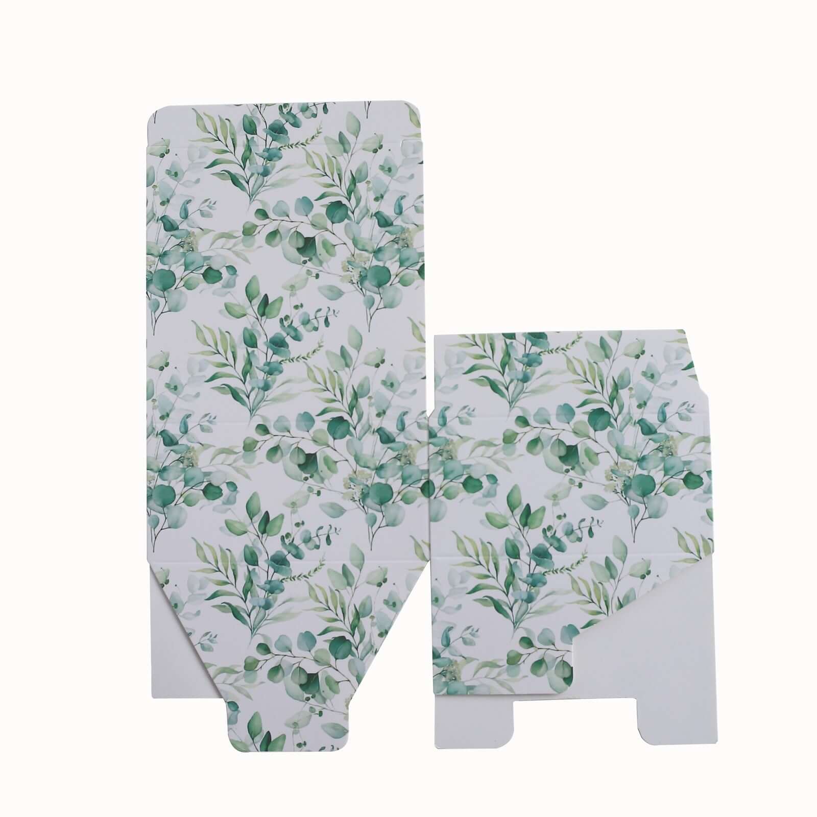 25 Pack White Green Eucalyptus Leaves Print Paper Gift Boxes, Cardstock Party Shower Candy Favor Boxes - 4"x4"x2" - Image 11