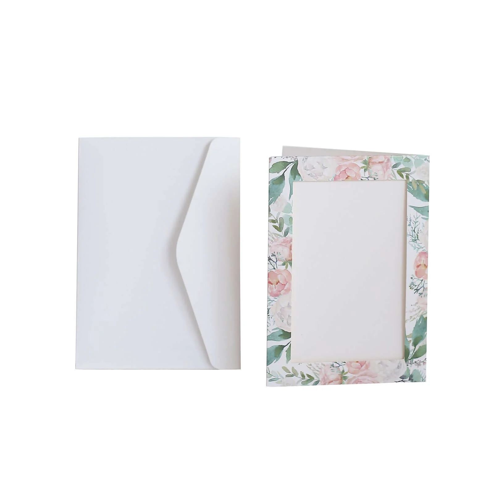 25-Pack White Pink Photo Frame Thank You Cards 7"x5" Peony Floral Design with Envelopes - Picture Insert Invitation Cards for Weddings & Events - Image 7