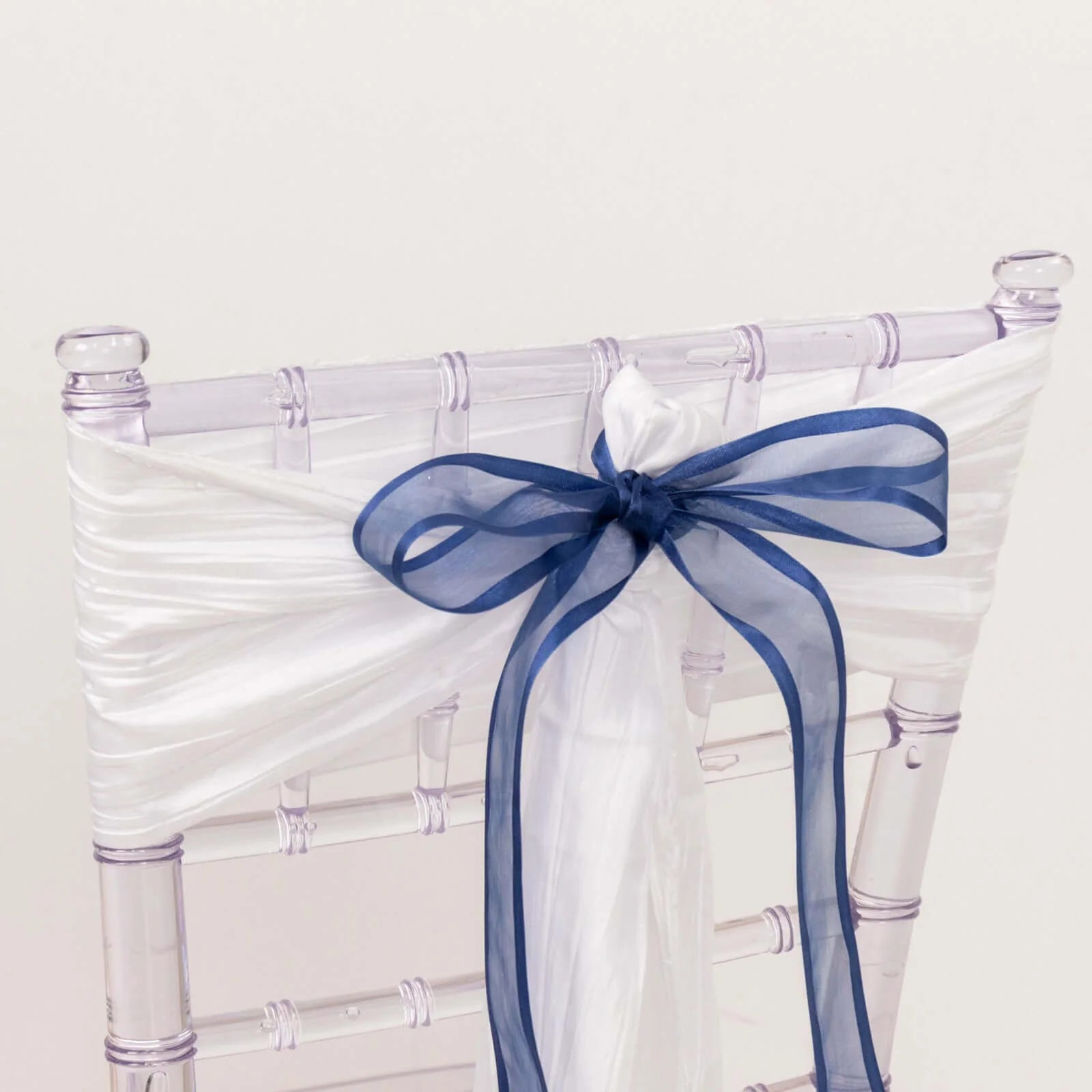Navy Blue Sheer Organza Ribbon With Satin Edges 25 Yards 1.5" - Image 2