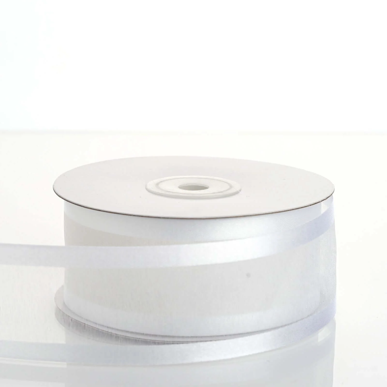 White Organza Ribbon With Satin Edges 25 Yards 1.5" - Image 3
