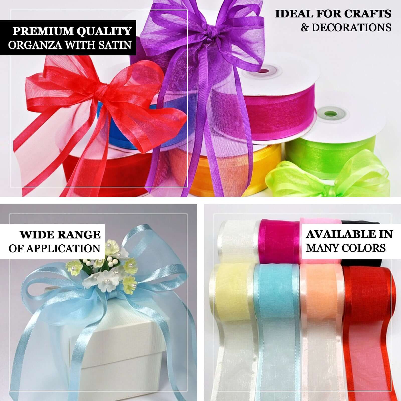 White Organza Ribbon With Satin Edges 25 Yards 1.5" - Image 4