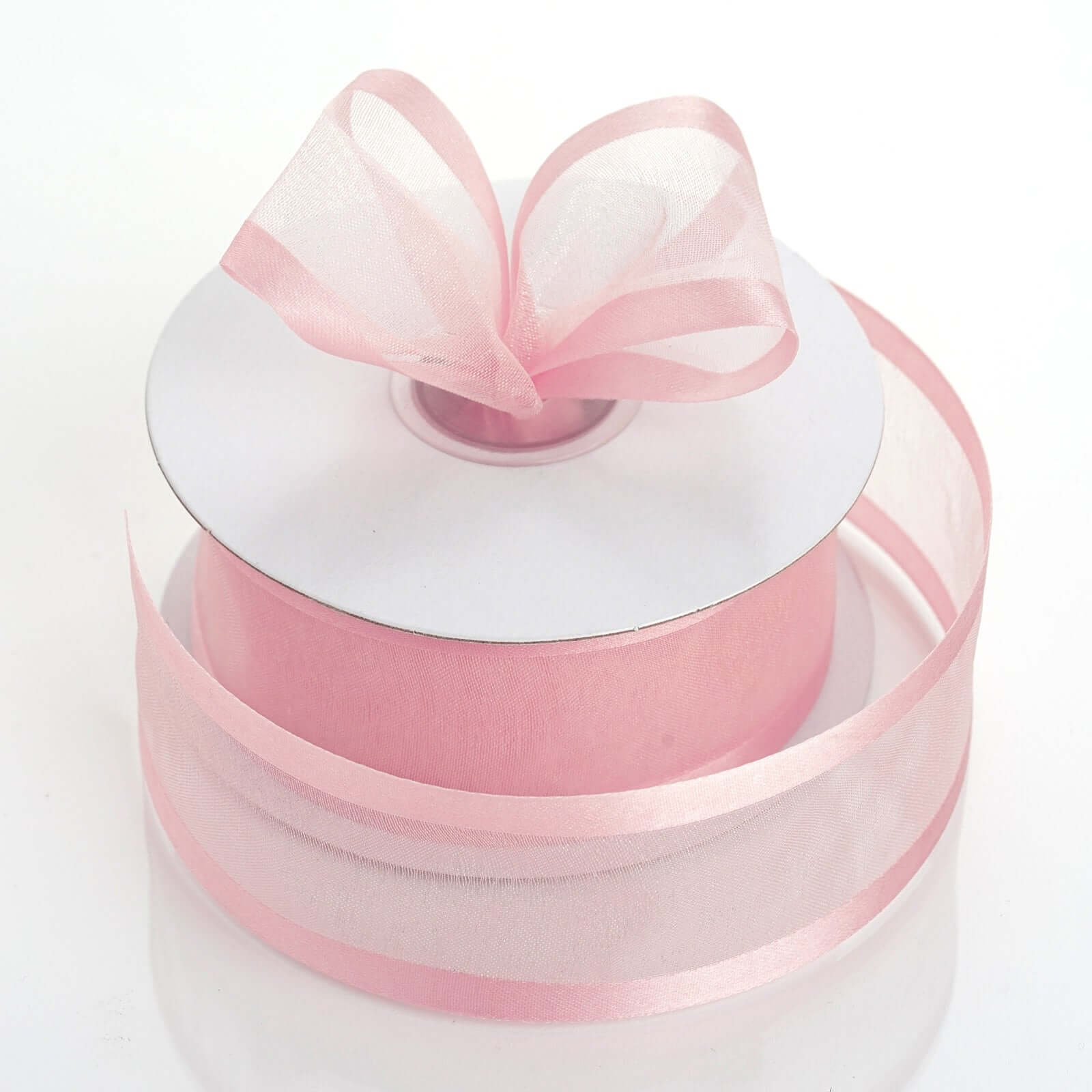 Blush Sheer Organza Ribbon With Satin Edges 25 Yards 1.5" - Image 3