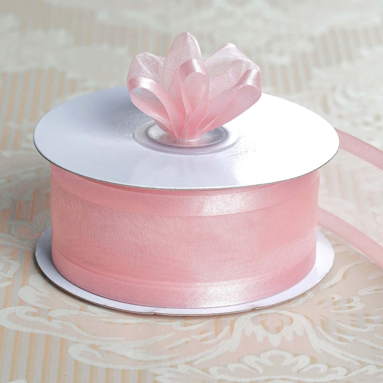 Blush Sheer Organza Ribbon With Satin Edges 25 Yards 1.5" - Image 9