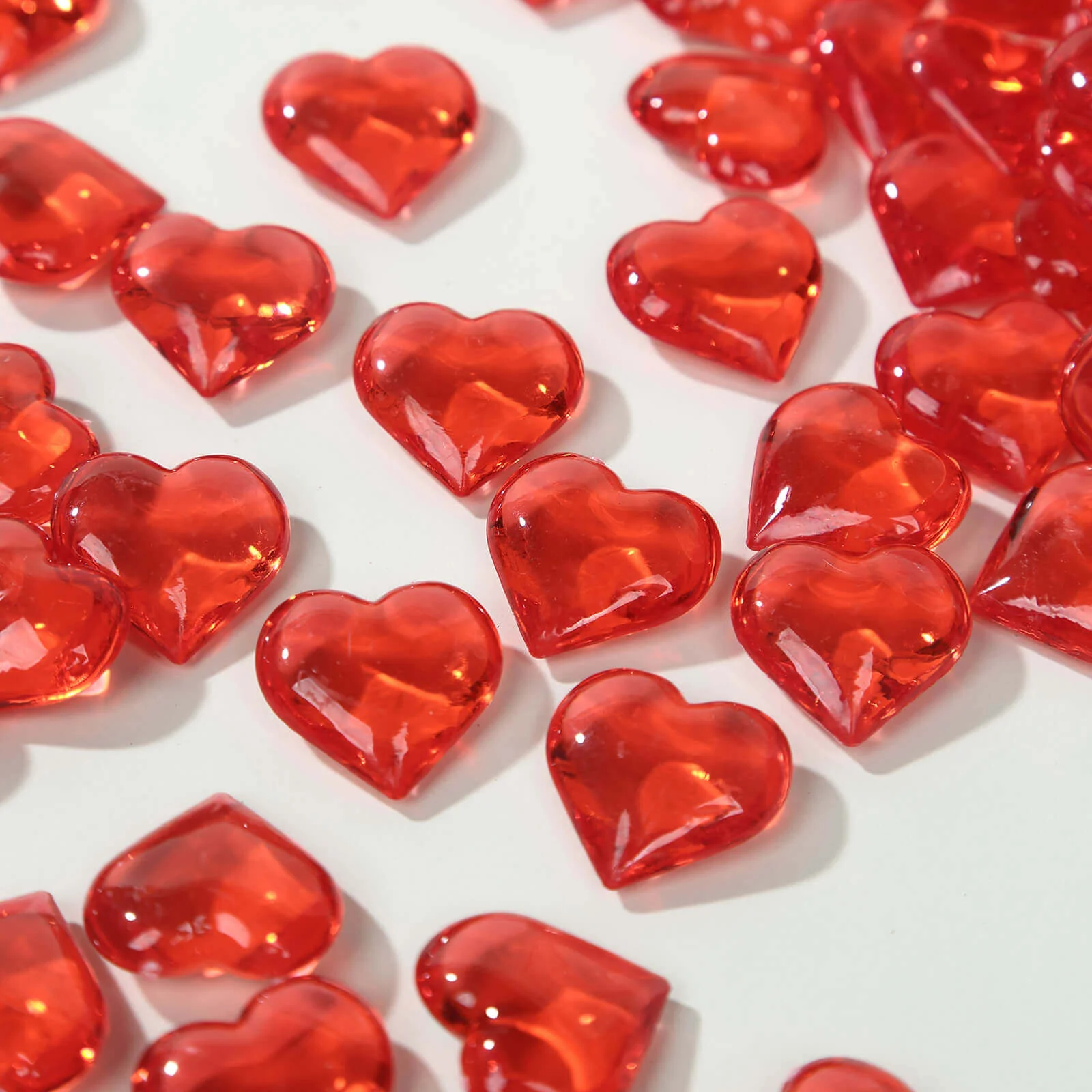 250 Pcs Red Acrylic Heart Diamond Gems Vase Fillers - Translucent Valentine's Day Ornaments & Table Scatters - Image 8