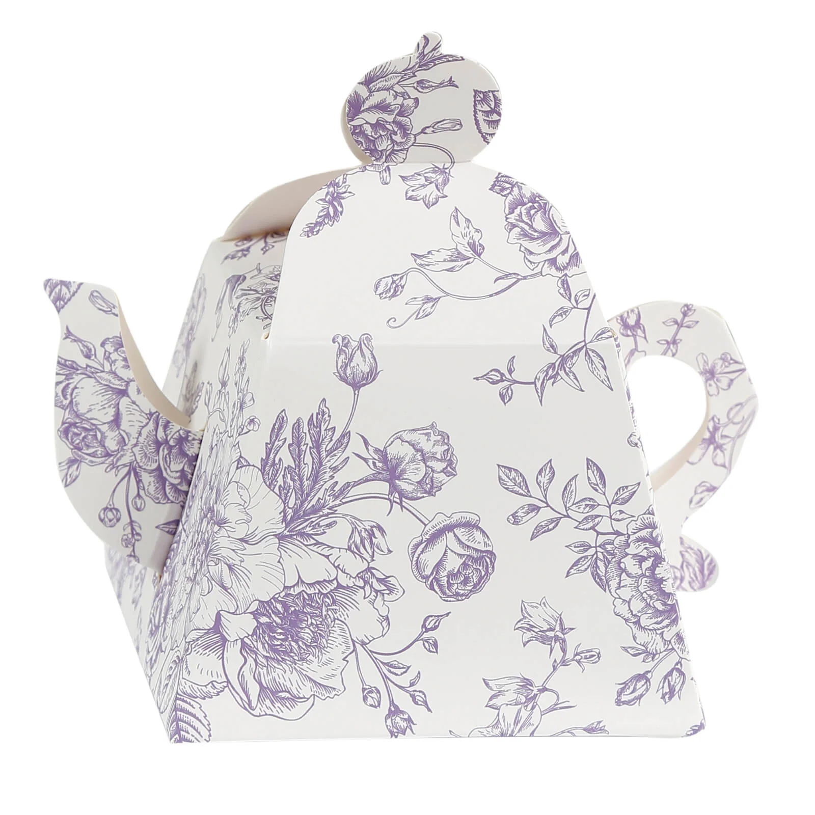 25 Pack Mini Teapot Gift Boxes – 5"x4" White Lavender French Toile Design Tea Party Favor Boxes - Image 7