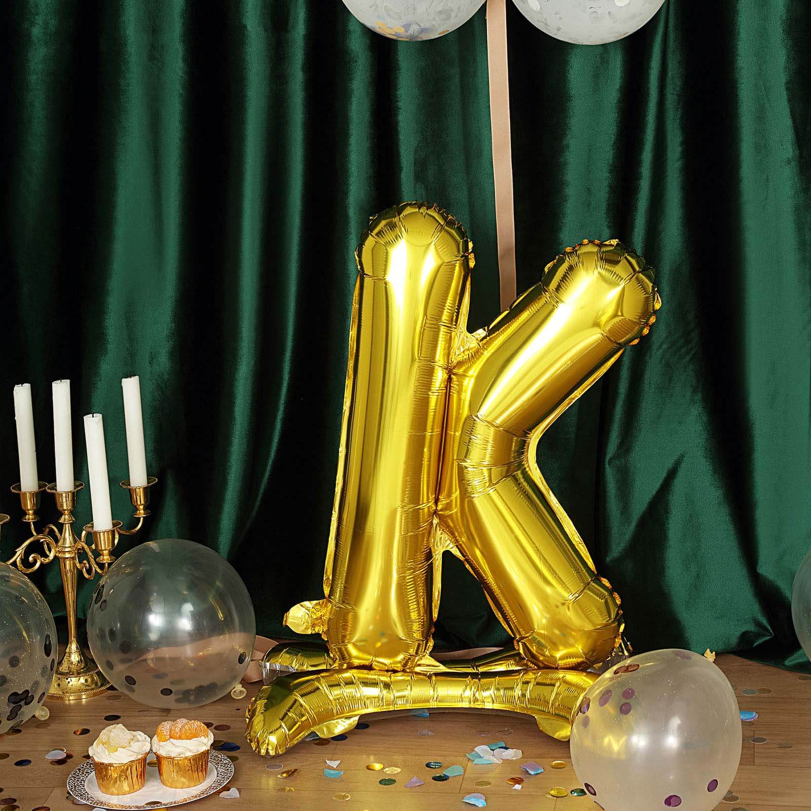 Gold Self Standing Helium/Air Mylar Foil Letter and Number Balloons 27" - Image 18