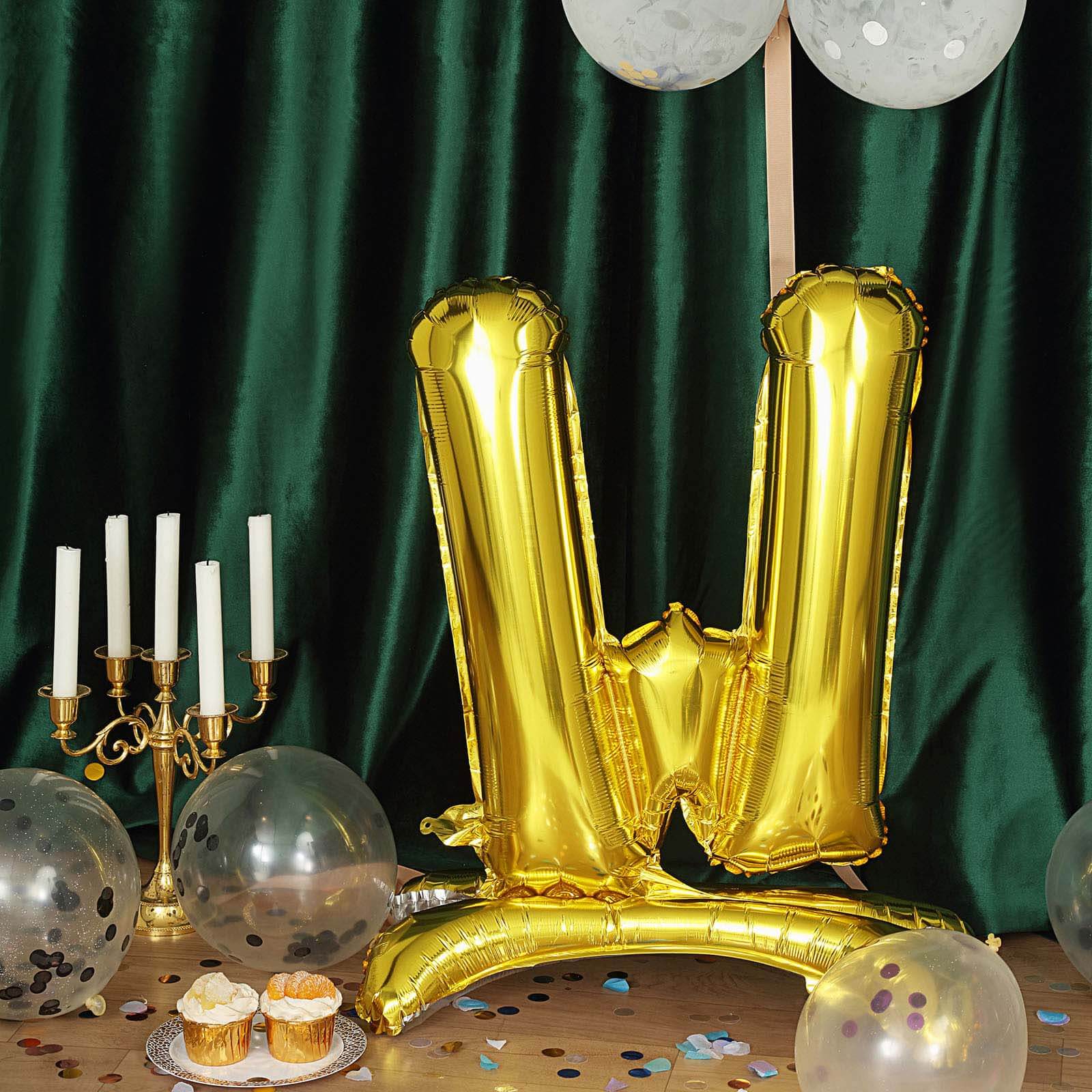 Gold Self Standing Helium/Air Mylar Foil Letter and Number Balloons 27" - Image 30