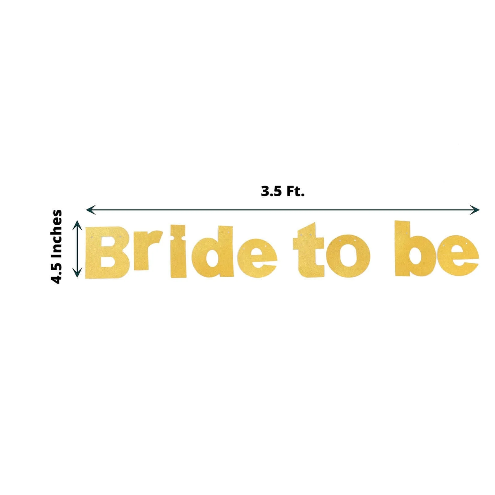 Gold Glittered Bride To Be Paper Hanging Bridal Shower Garland Banner, Bachelorette Party Banner 3.5ft - Image 3