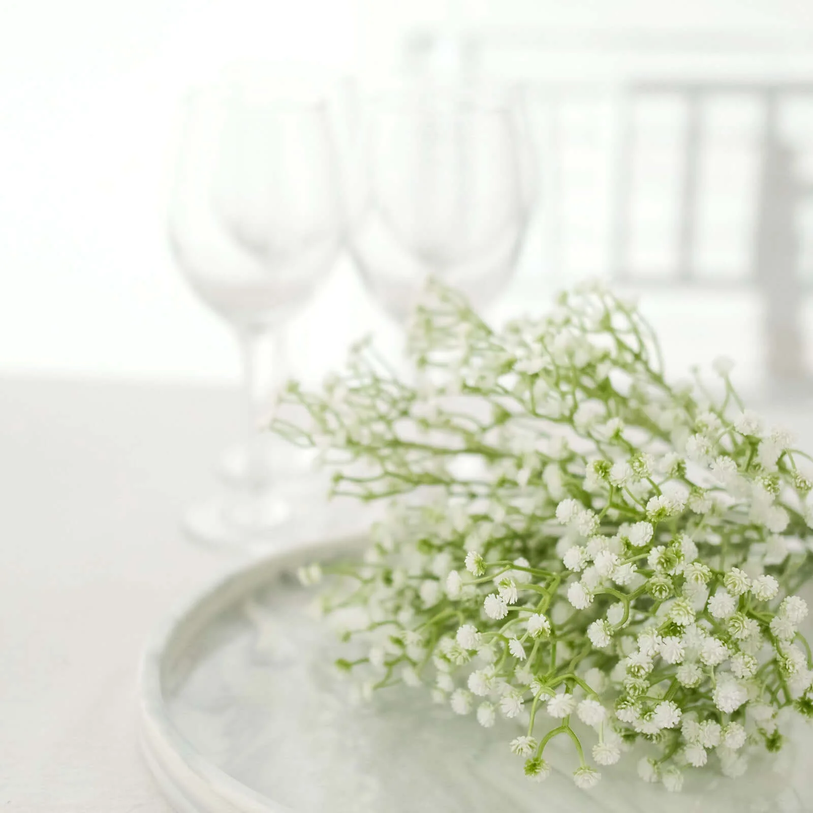 3 Bushes White Artificial Baby’s Breath Gypsophila Flower Arrangements, Real Touch Indoor Faux Floral Bouquets 14" - Image 8