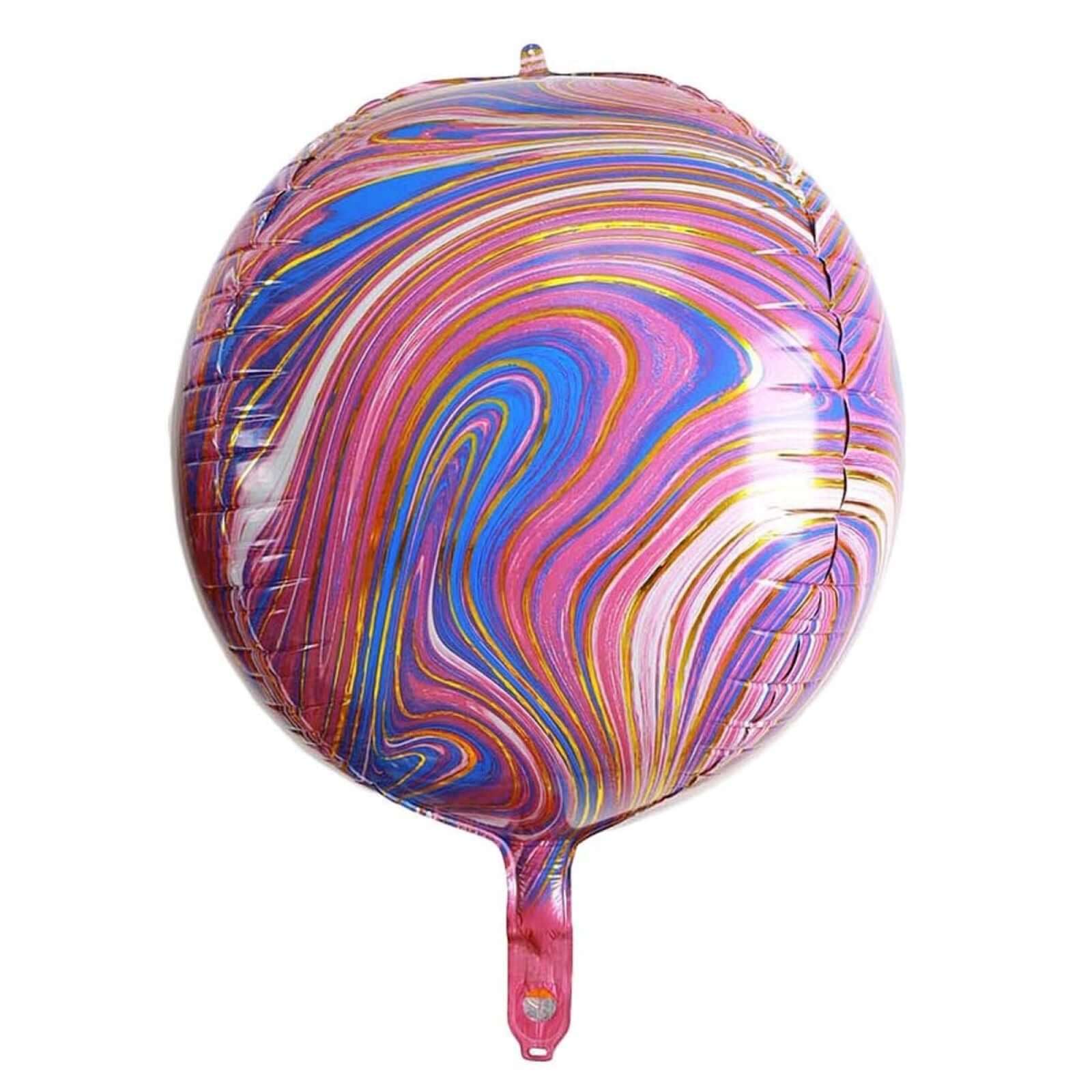 3 Pack Purple/Gold Marble Orbz Foil Balloons, 4D Sphere Mylar Balloons 13" - Image 7