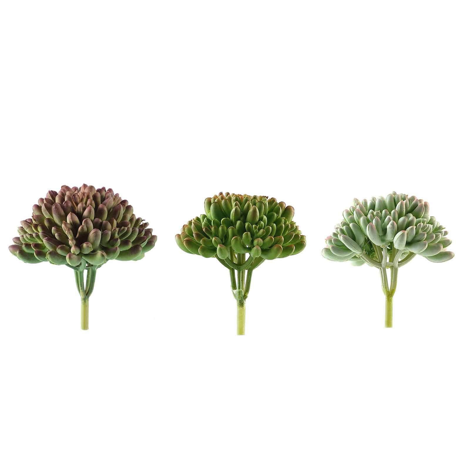 3 Pack Artificial PVC Mini Jelly Bean Decorative Succulent Plants 4" - Image 6