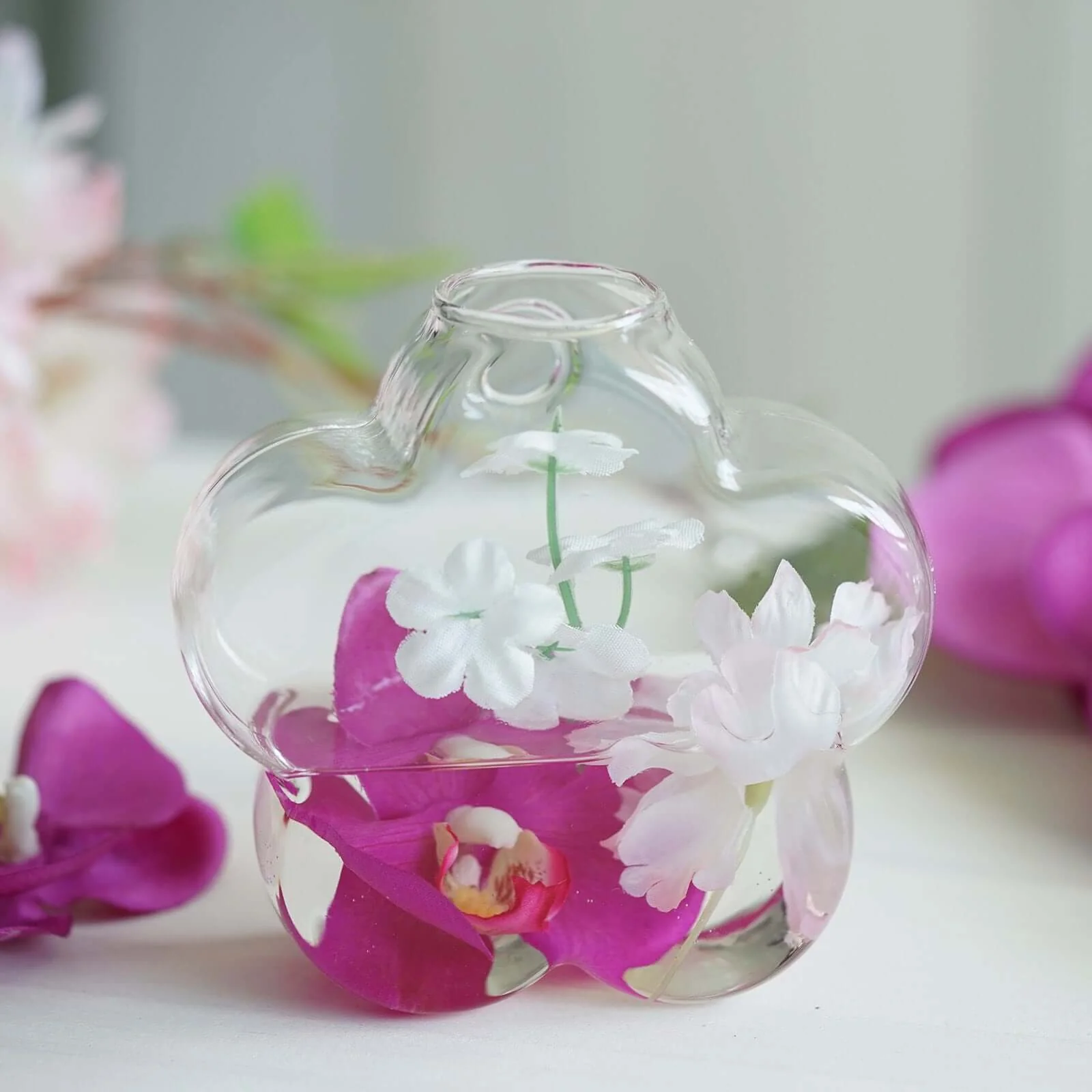 3-Pack Glass Wall Vase Flower Shaped Design Hanging Indoor Planters - Stylish Wall Mounted Terrariums for Home Decor - Image 16