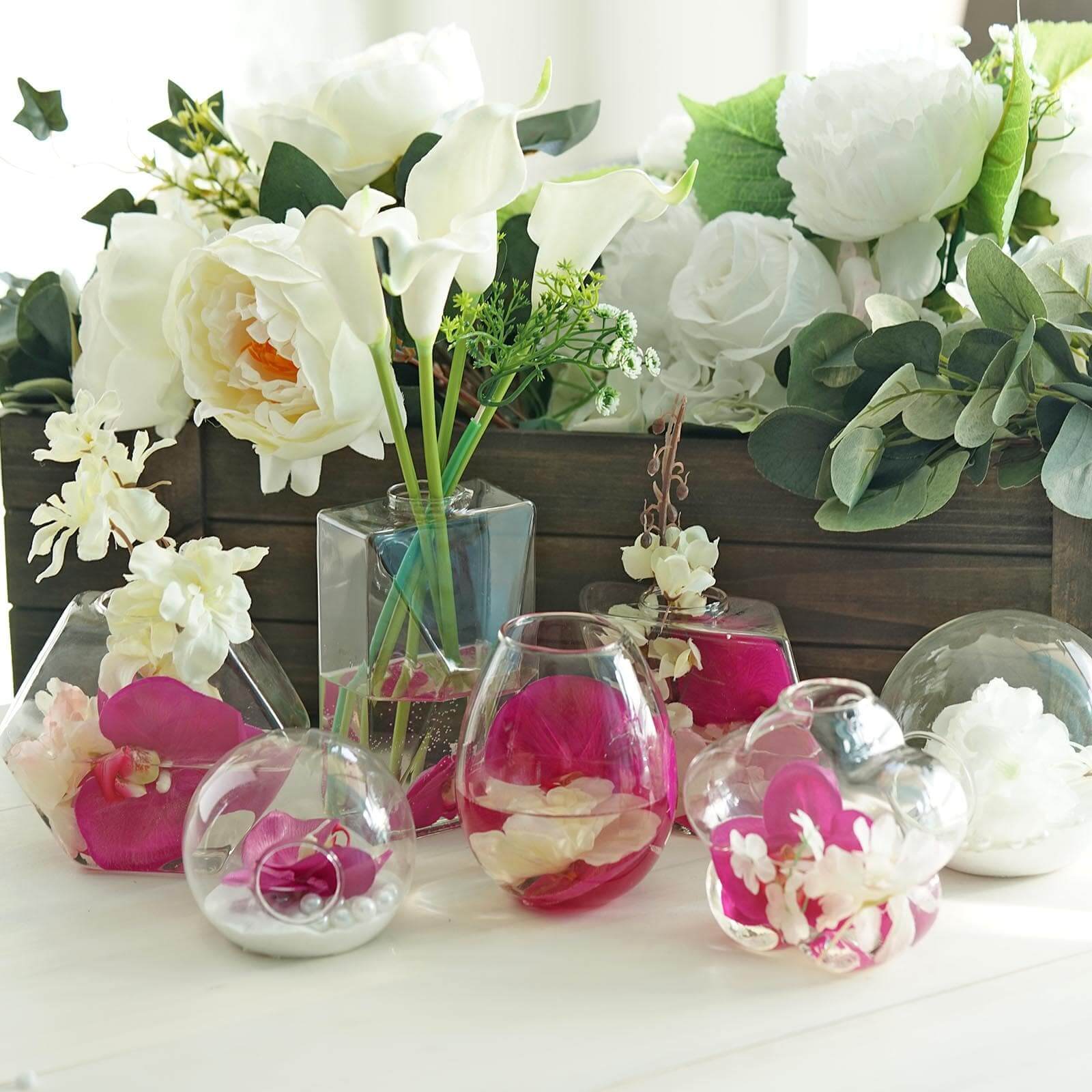 3-Pack Glass Wall Vase Rhombus Design Hanging Indoor Planters - Stylish Wall Mounted Terrariums for Home Decor - Image 16