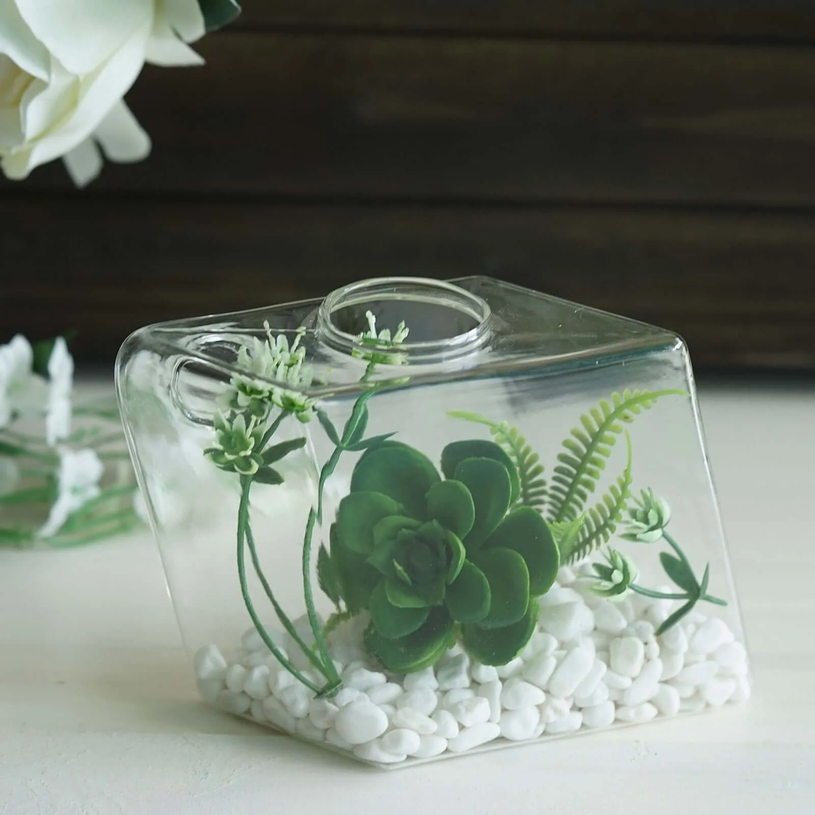 3-Pack Glass Wall Vase Rhombus Design Hanging Indoor Planters - Stylish Wall Mounted Terrariums for Home Decor - Image 2