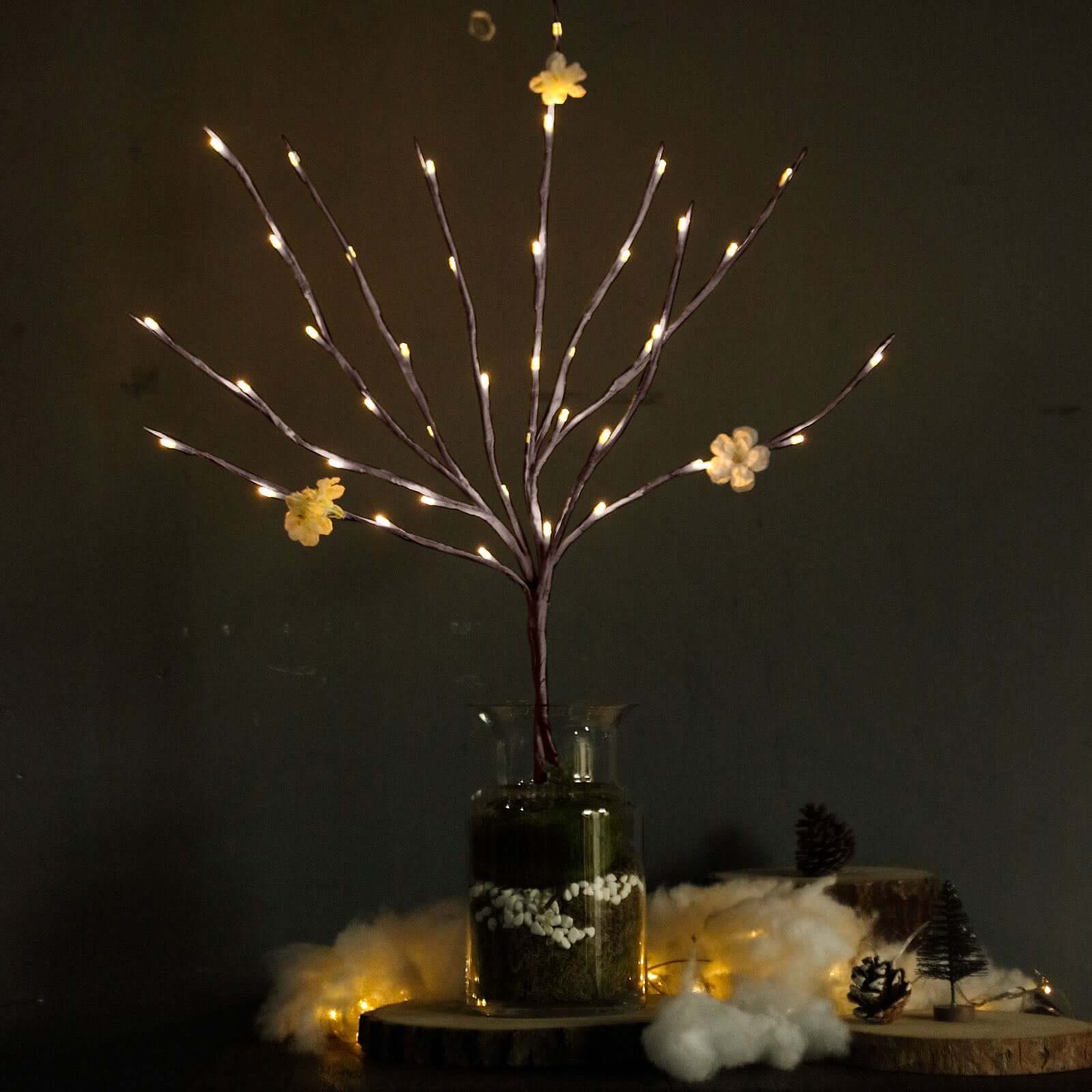 3-Pack LED Tree Twig Lights 28.5" Brown - Artificial Warm White Lighted Branches With 60 Bright LED Bulbs - Image 6