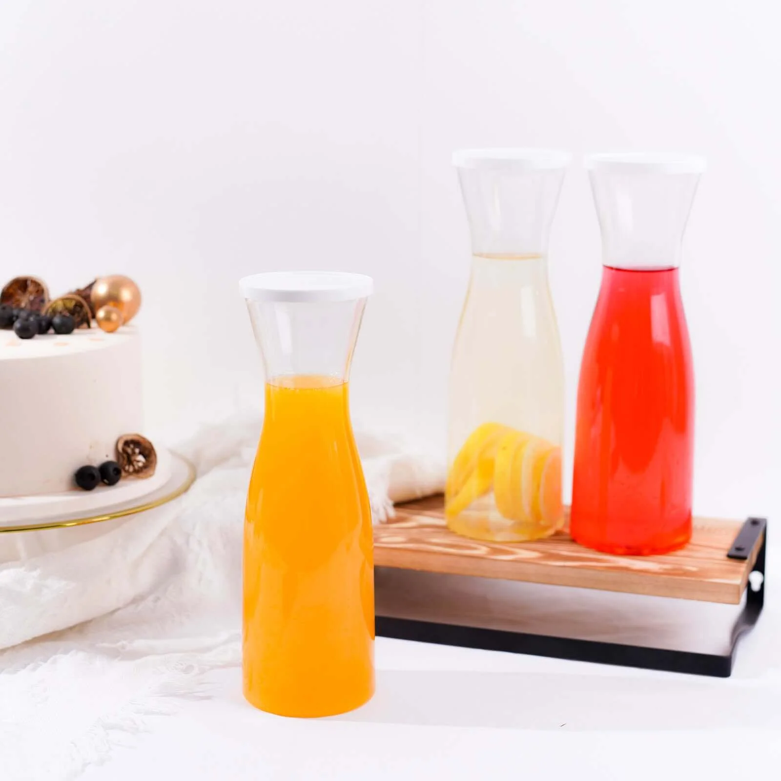 3-Pack Plastic Carafes with Lids 34oz Clear - Washable Reusable Juice Pitcher Water Jar for Home & Event Use - Image 7