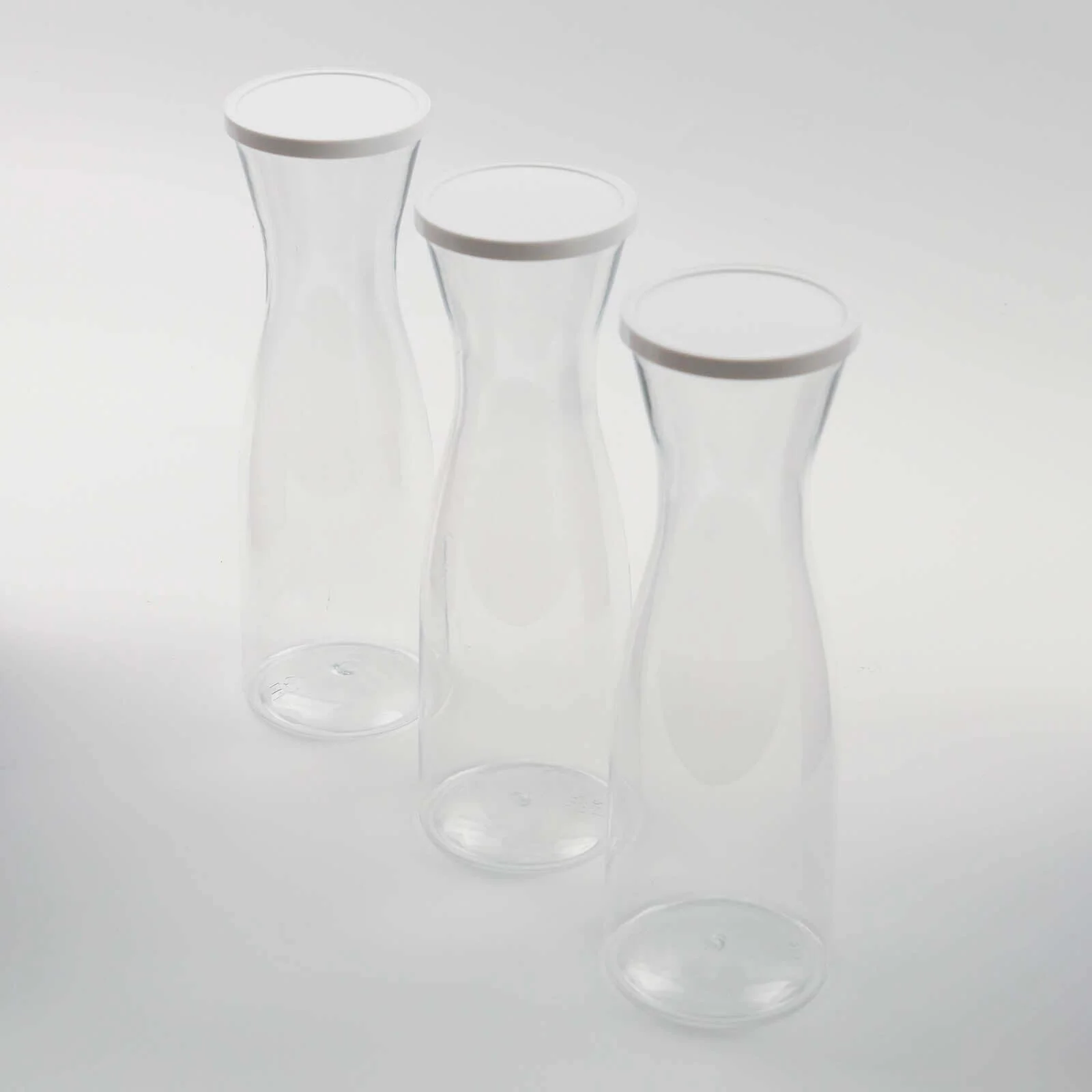 3-Pack Plastic Carafes with Lids 34oz Clear - Washable Reusable Juice Pitcher Water Jar for Home & Event Use - Image 8