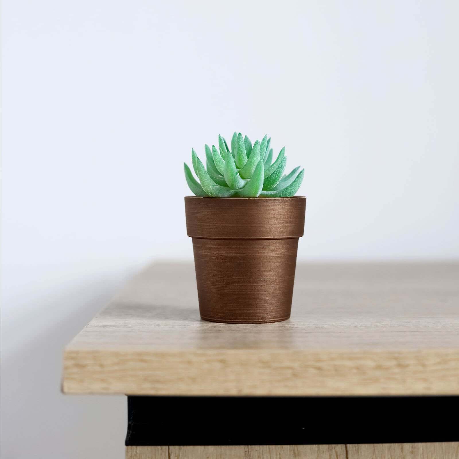 3-Pack Plastic Flower Plant Pots 3" Small Rustic Brown - Indoor Decorative Planters - Image 7