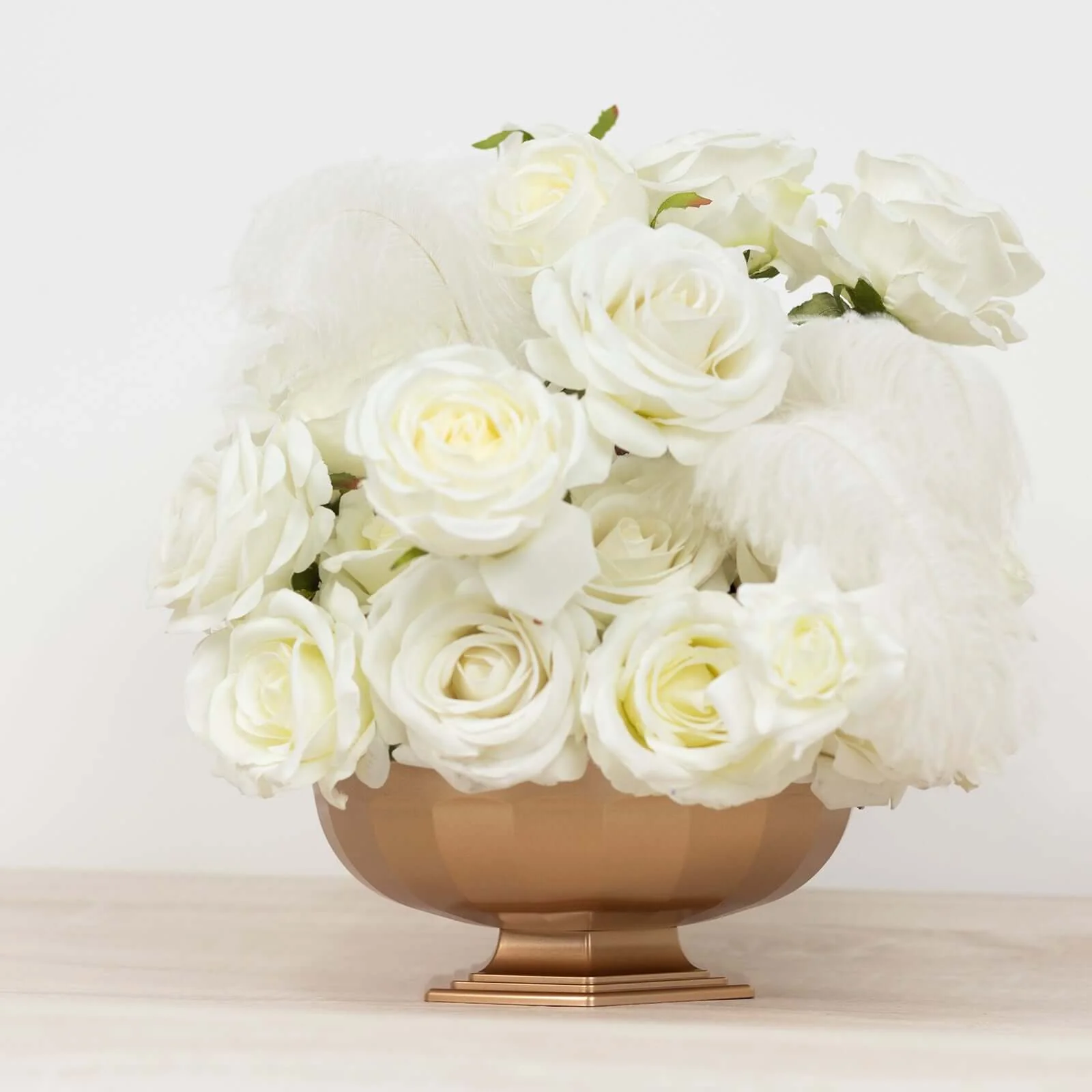 3-Pack Plastic Flower Vases Footed Compote Bowl 10" Roman Style Gold - Round Pedestal Centerpieces - Image 7