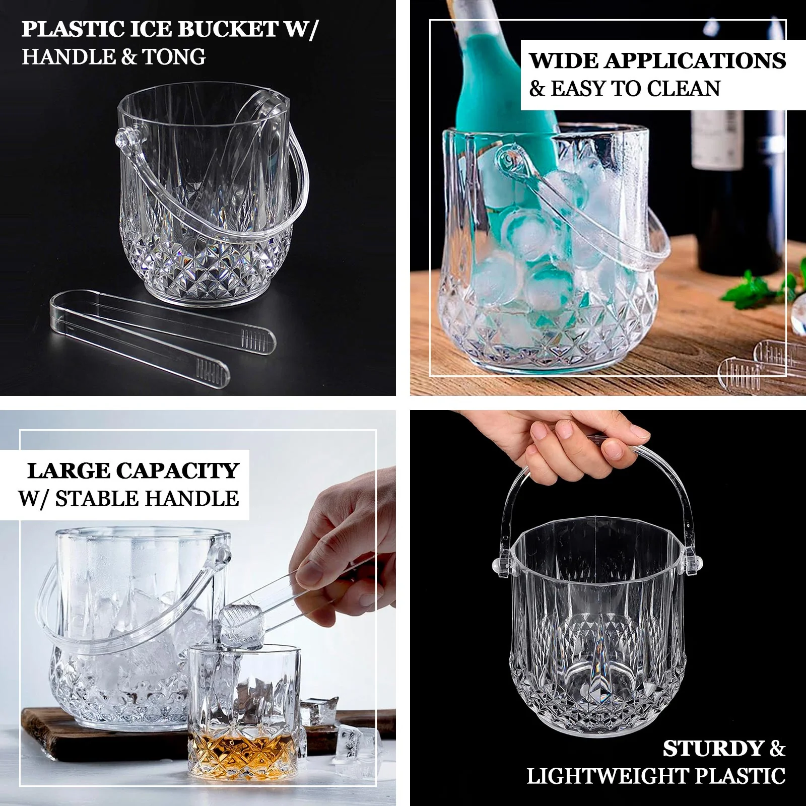 3-Pack Plastic Small Ice Buckets - Image 5