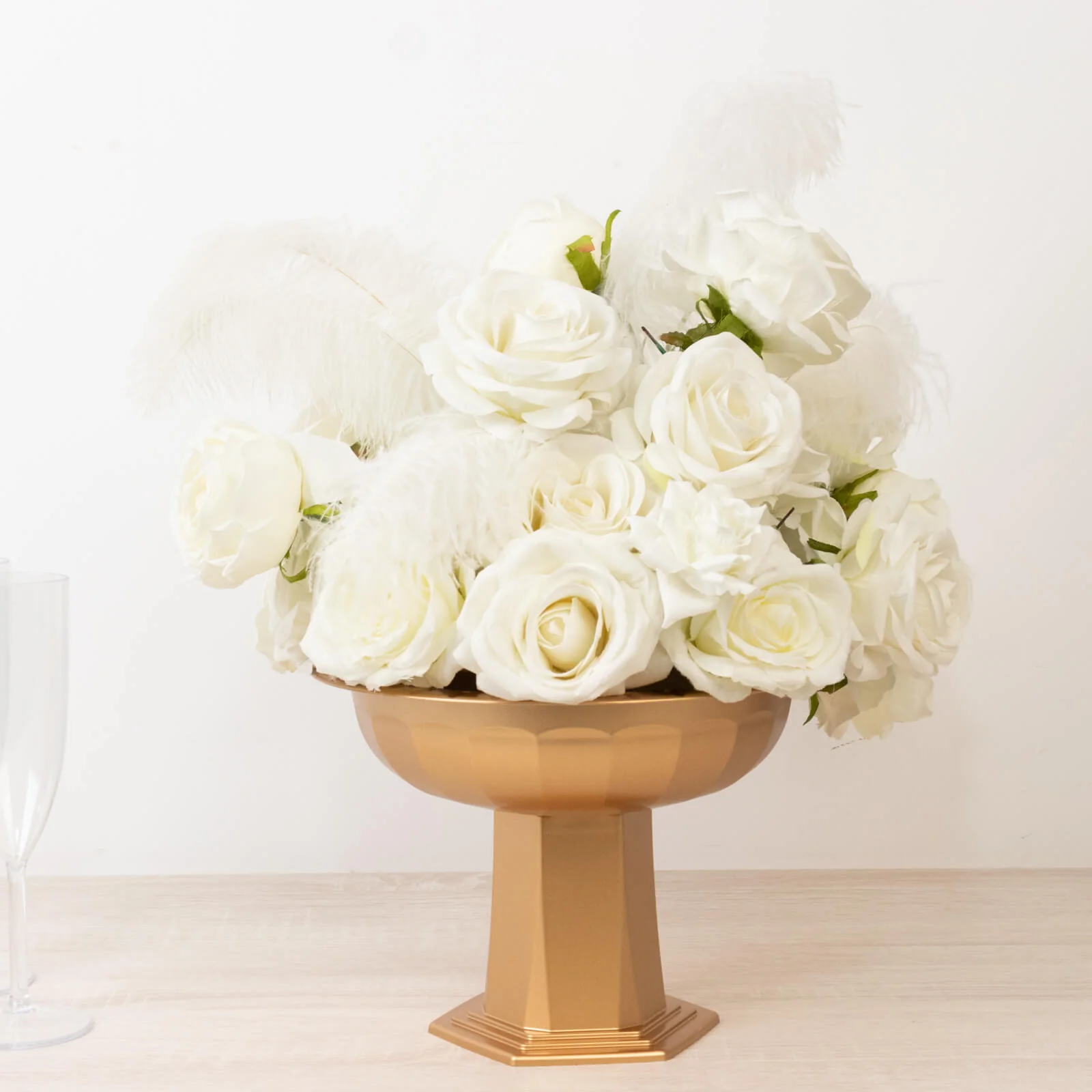 3 Pack Gold Roman Footed Pedestal Bowl Vases, 10"x7" Plastic Compote Flower Stands for Table Centerpiece Arrangements - Image 9