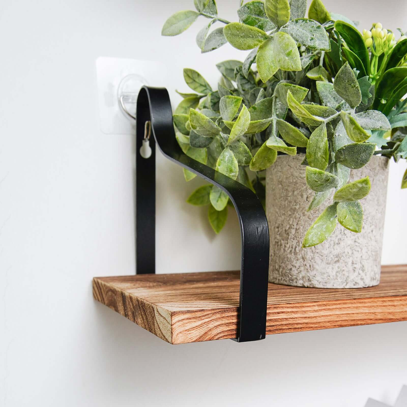 3 Pack Wood / Metal Floating Wall Shelves Wall Mounted Shelf Set Decor - Image 8