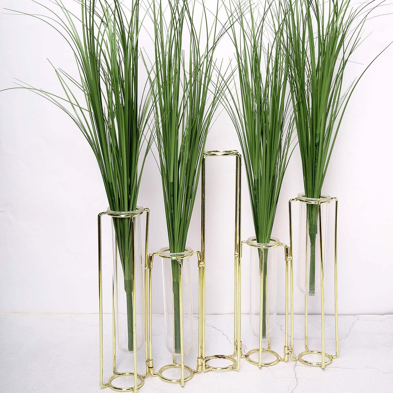 3 Plants Green Artificial Indoor/Outdoor Decorative Grass Sprays 20" - Image 2