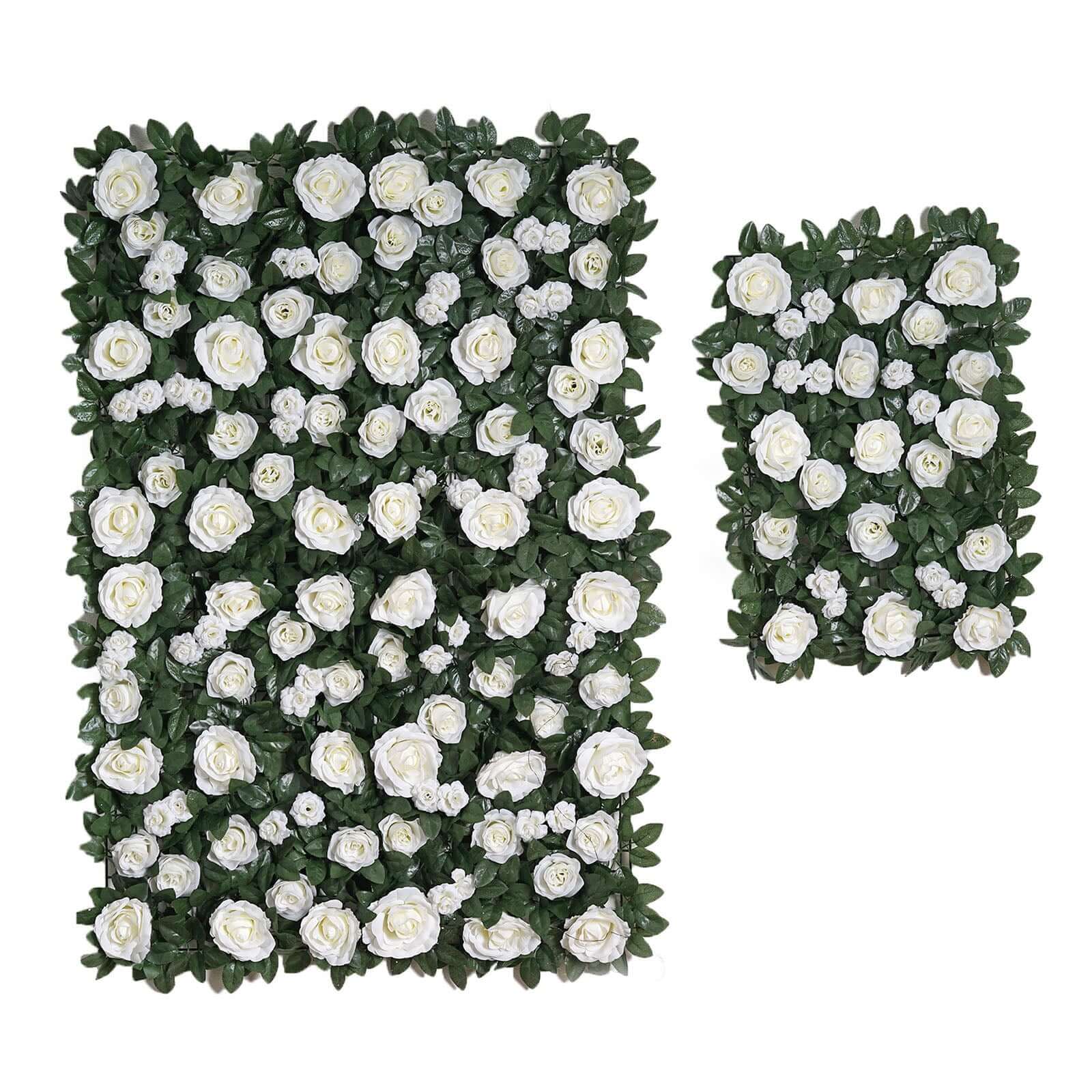Easy-Install White Silk Rose Flower Mat Wall Panel Backdrop 3 Sq ft. - Image 11