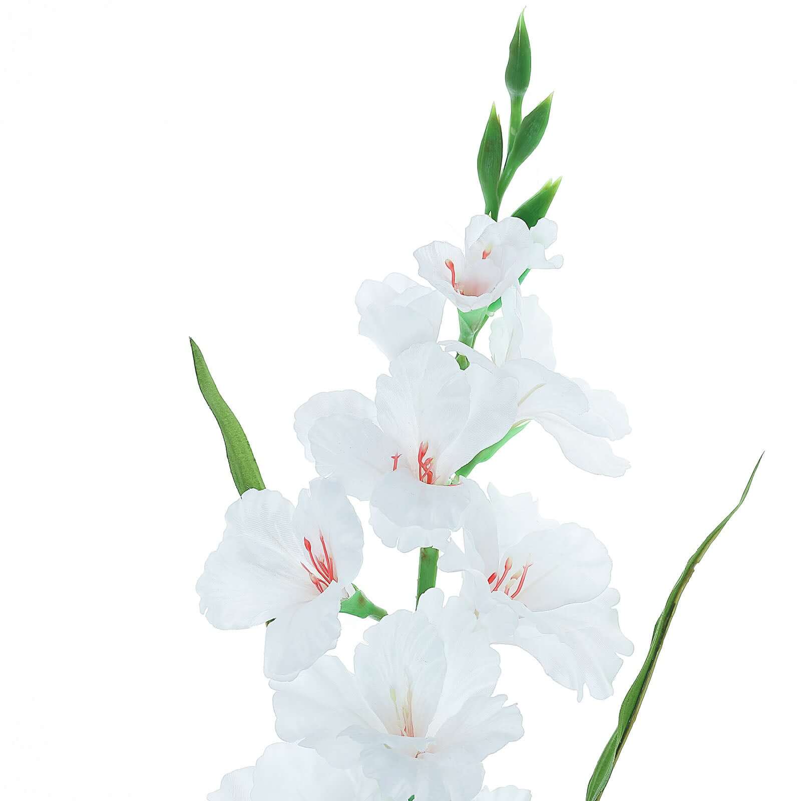3 Stems White Artificial Silk Gladiolus Flower Spray Bush 36" Tall - Image 13
