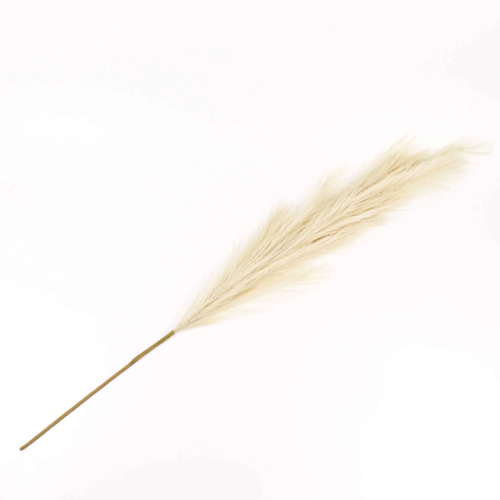 3 Stems Artificial Pampas Grass Decor 44" Cream - Fluffy Faux Ornamental Grass Branches - Image 7