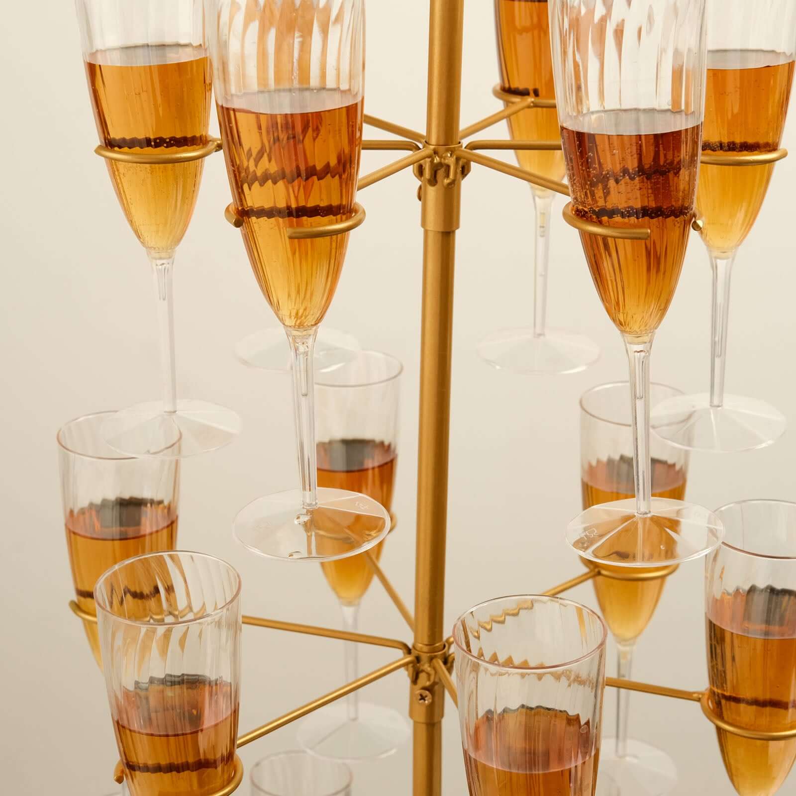 3-Tier Champagne Glass Holder Tower 33" Gold, Stable Metal Flute Display Rack Cocktail Tree Stand for Stylish Drink Presentation - Image 12