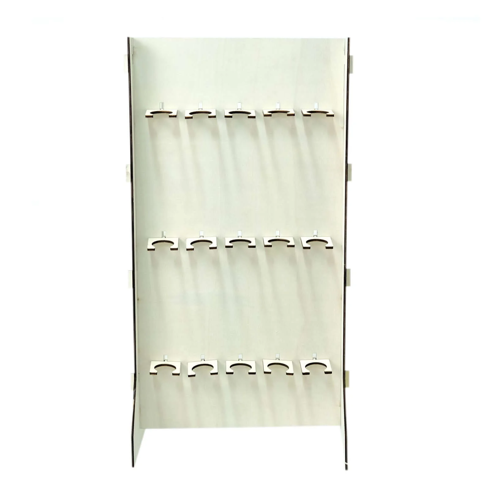 3-Tier Wooden Rectangle Champagne Wall Glass Holder in White - Image 6