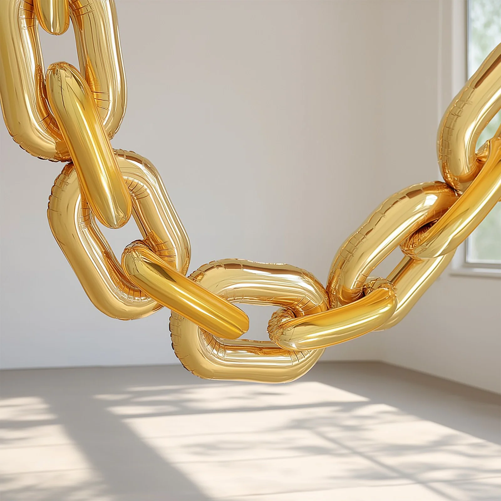 30 Pack 24" Gold Chain Foil Balloons – 90s Hip Hop Party Decorations – Jumbo Link Balloons for Arches & Backdrops Up to 44ft Long Foil Mylar Balloons - Image 2